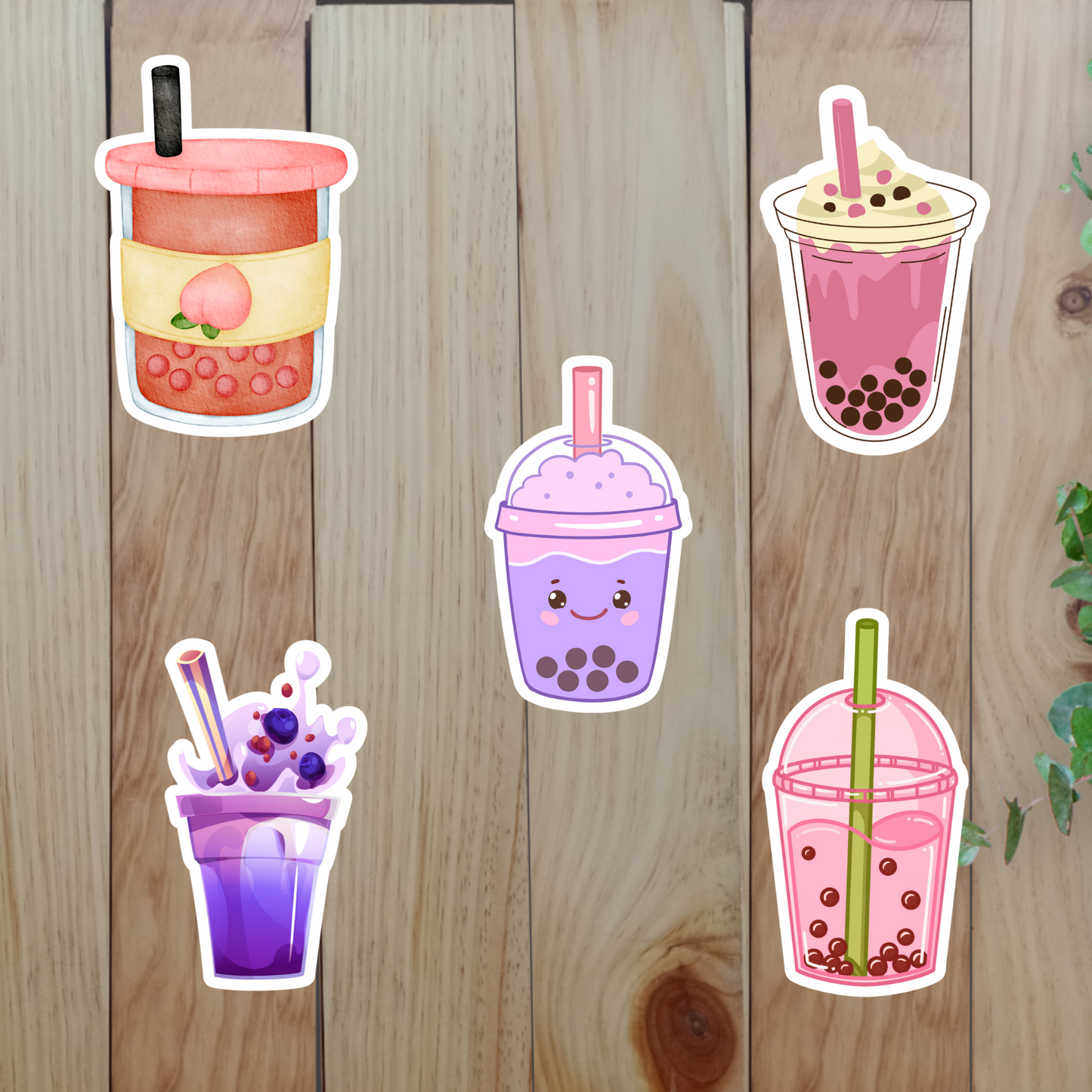 Boba Milk Tea Stickers (20-Piece) Sunny Sky Studio