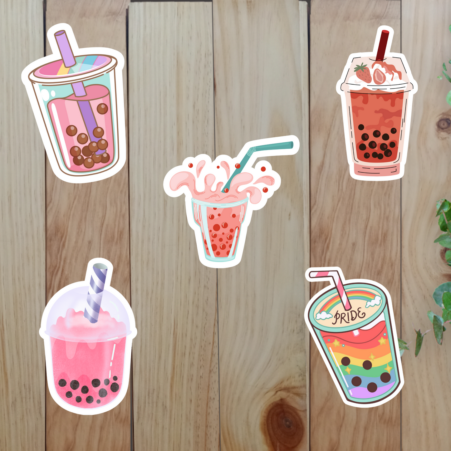 Boba Milk Tea Stickers (20-Piece) Sunny Sky Studio