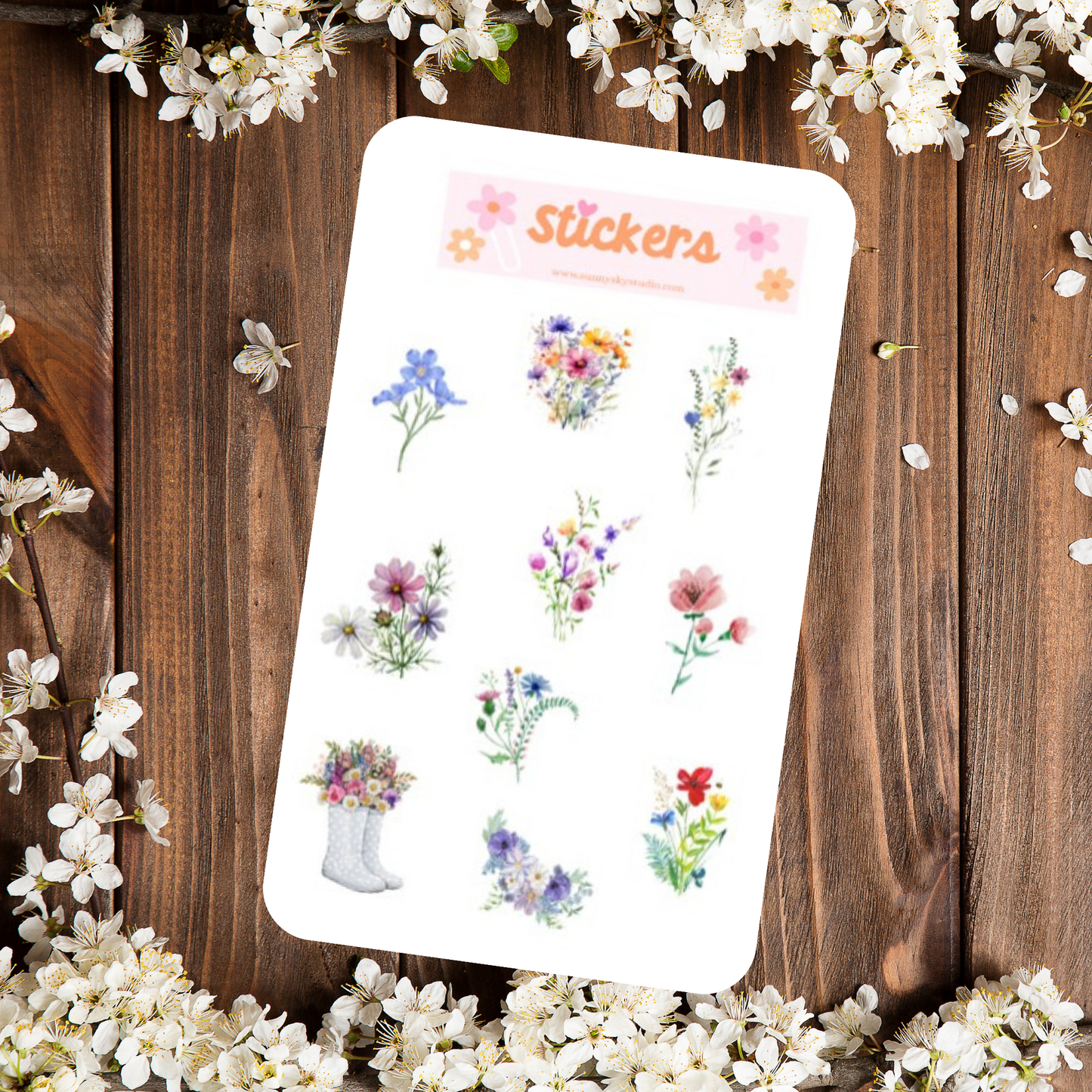 Boho Wildflower Sticker Sheet