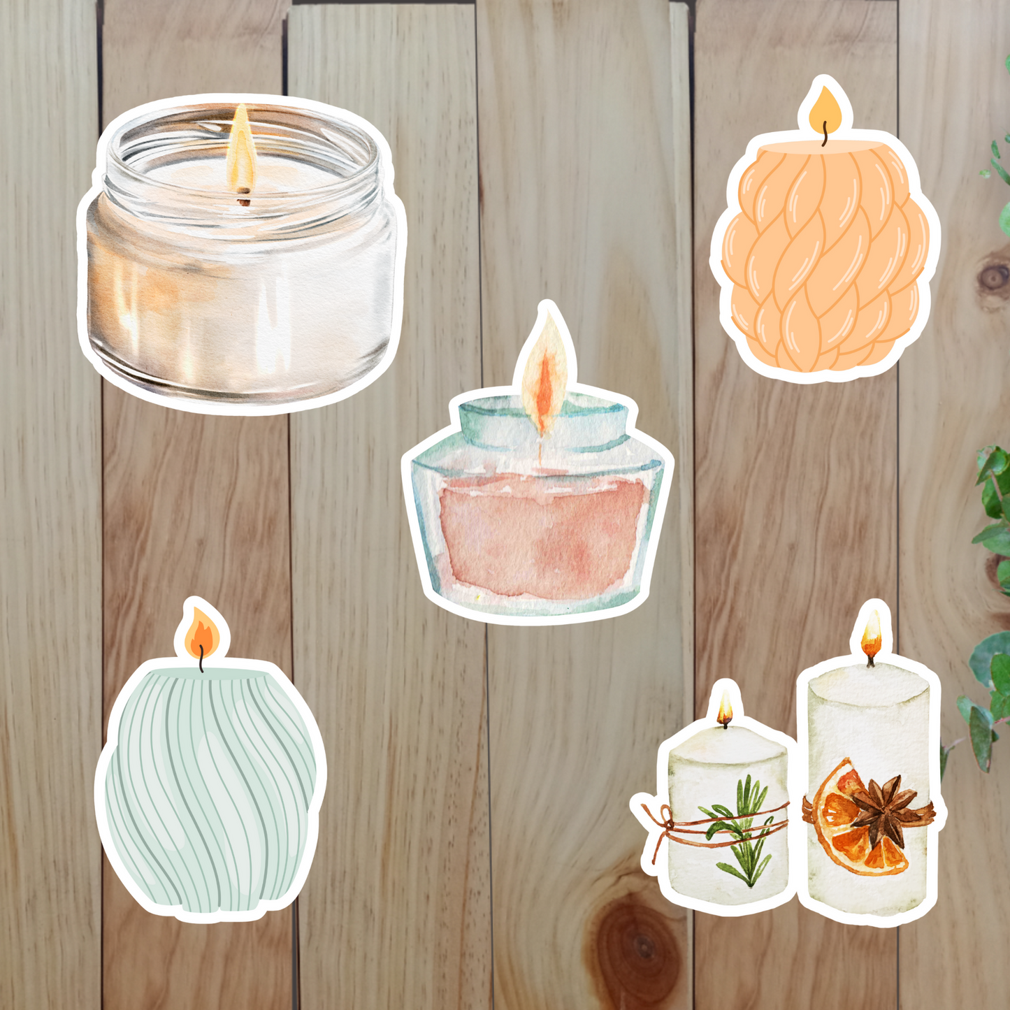 Cozy Candle Stickers (20-Piece) Sunny Sky Studio