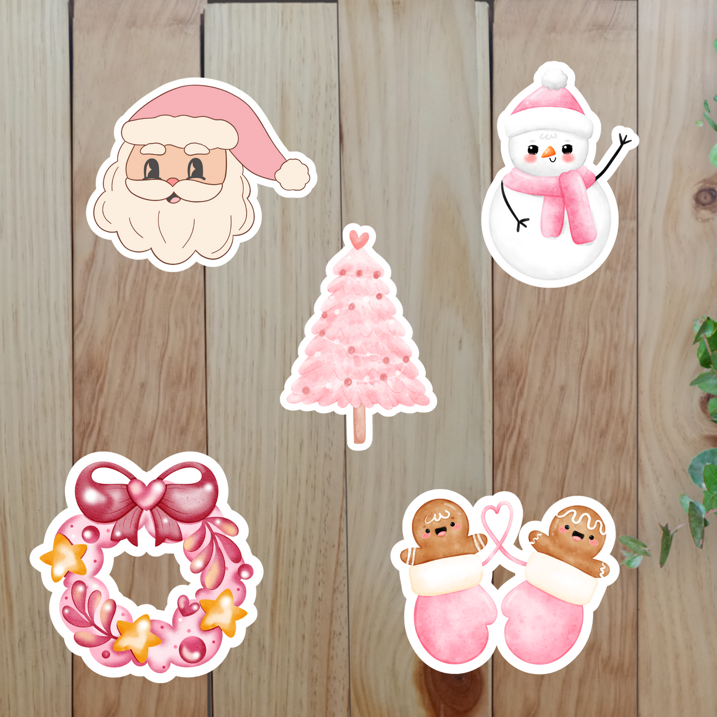 Pink Christmas Stickers (20-Piece) Sunny Sky Studio