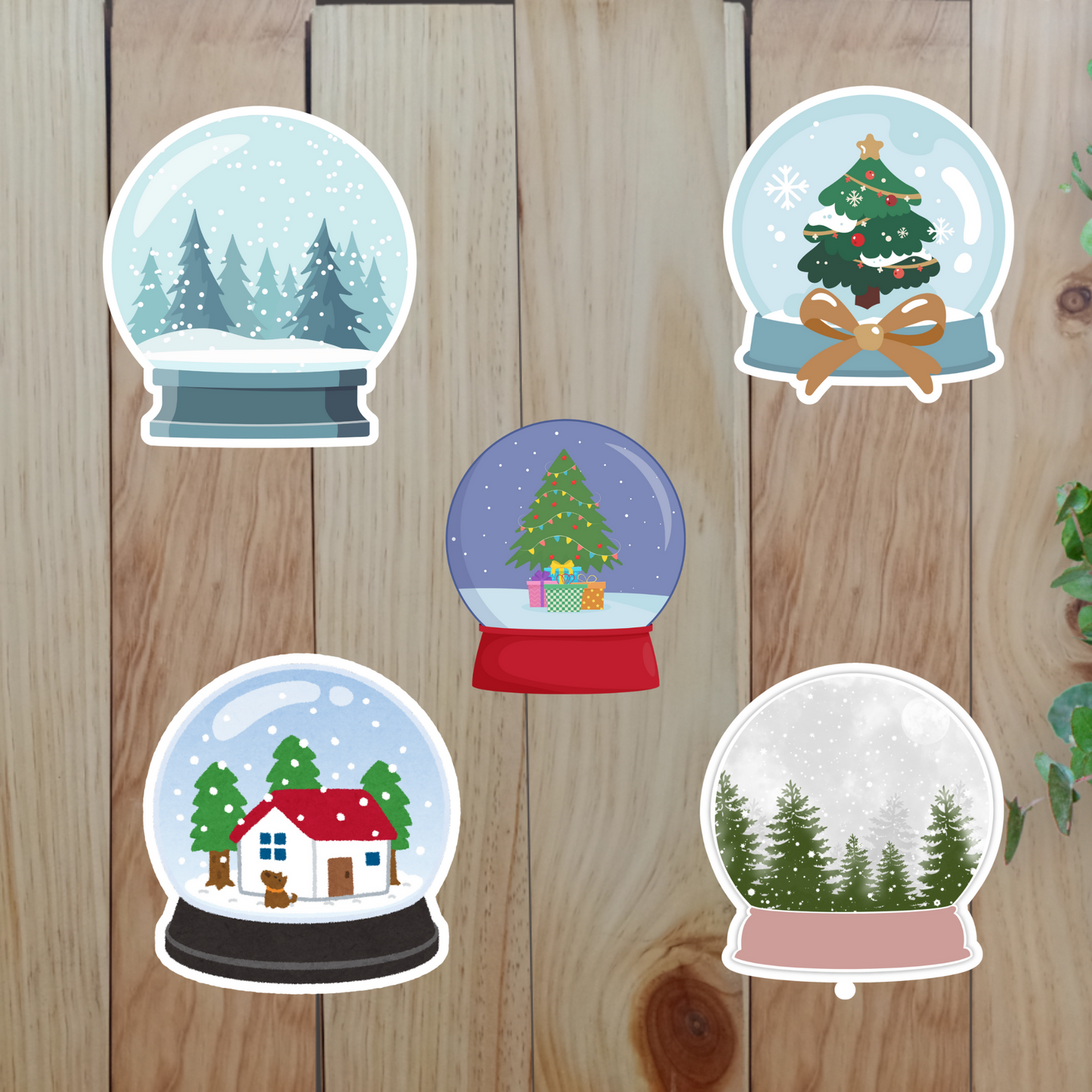 Snow Globe Stickers (20-Piece) Sunny Sky Studio