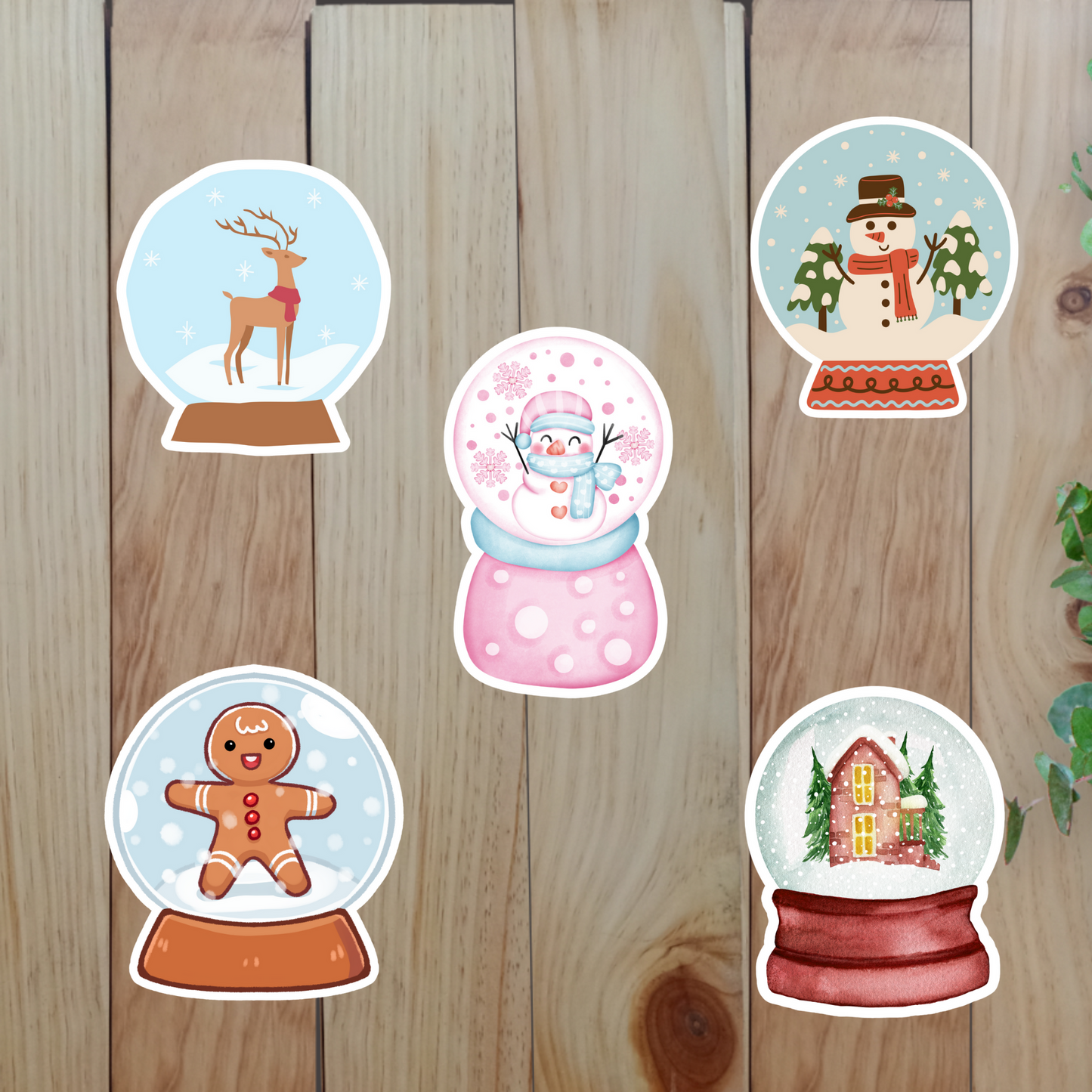 Snow Globe Stickers (20-Piece) Sunny Sky Studio
