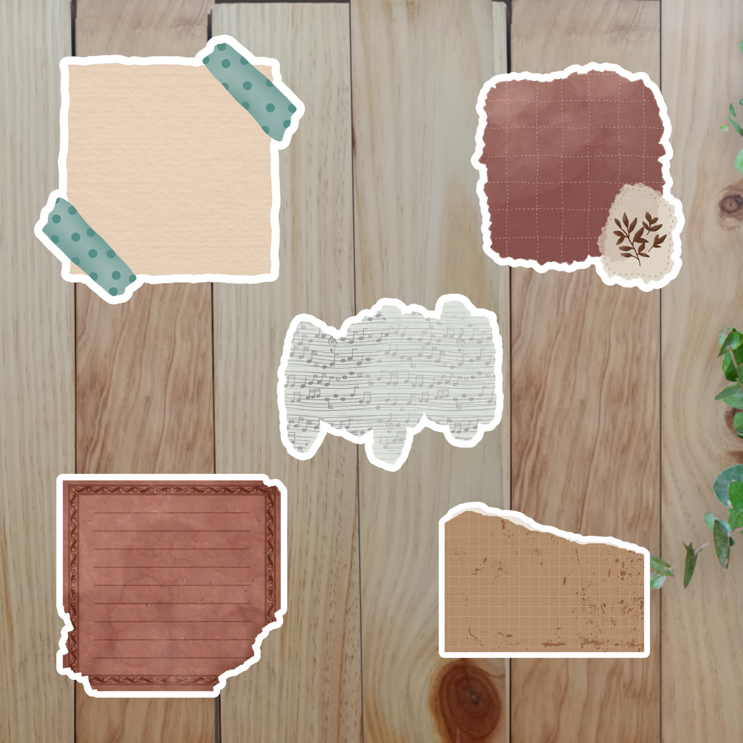 Vintage Paper Stickers (20-Piece) Sunny Sky Studio