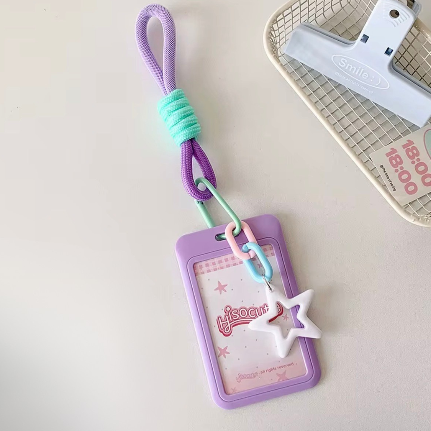Pastel Photo Holder Keychain – 3" Photocard - Purple
