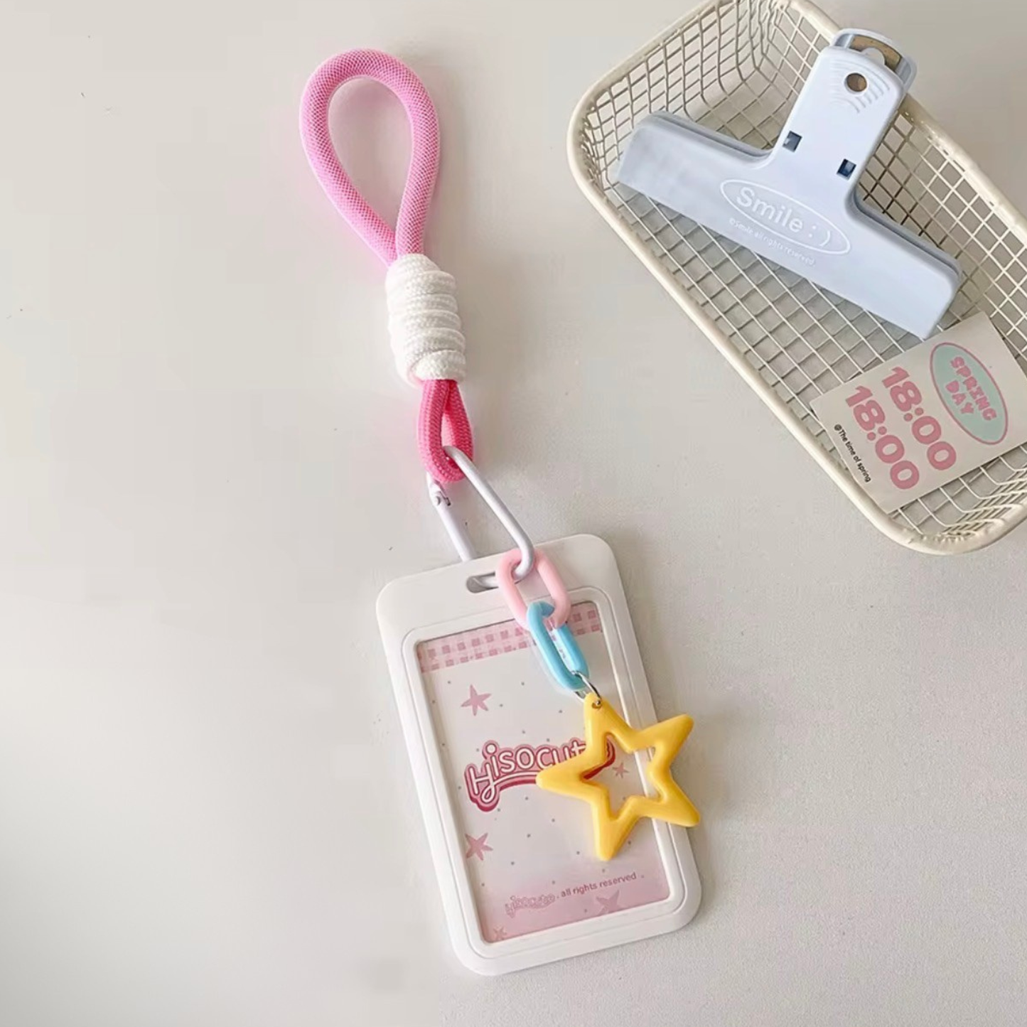 Pastel Photo Holder Keychain – 3" Photocard - White