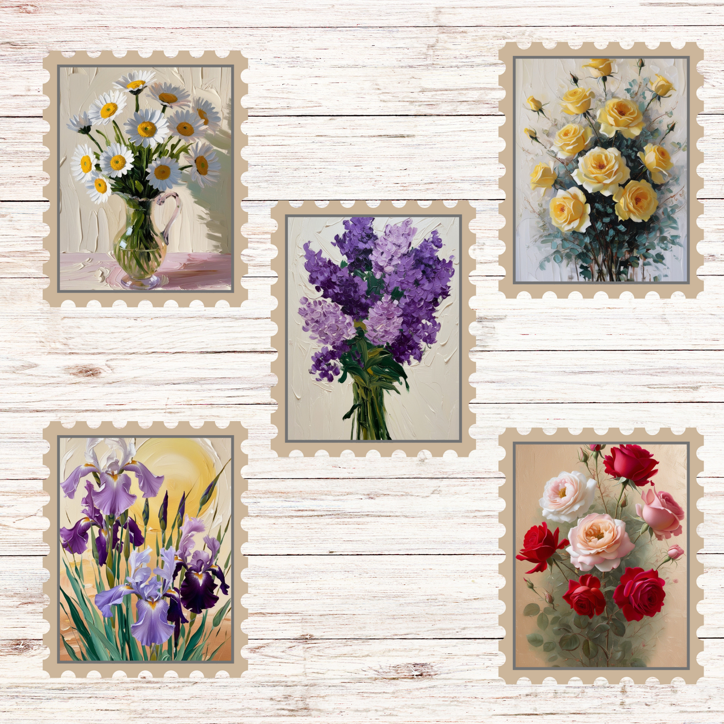 Random Stamp Sticker Pack (50-Piece) Sunny Sky Studio