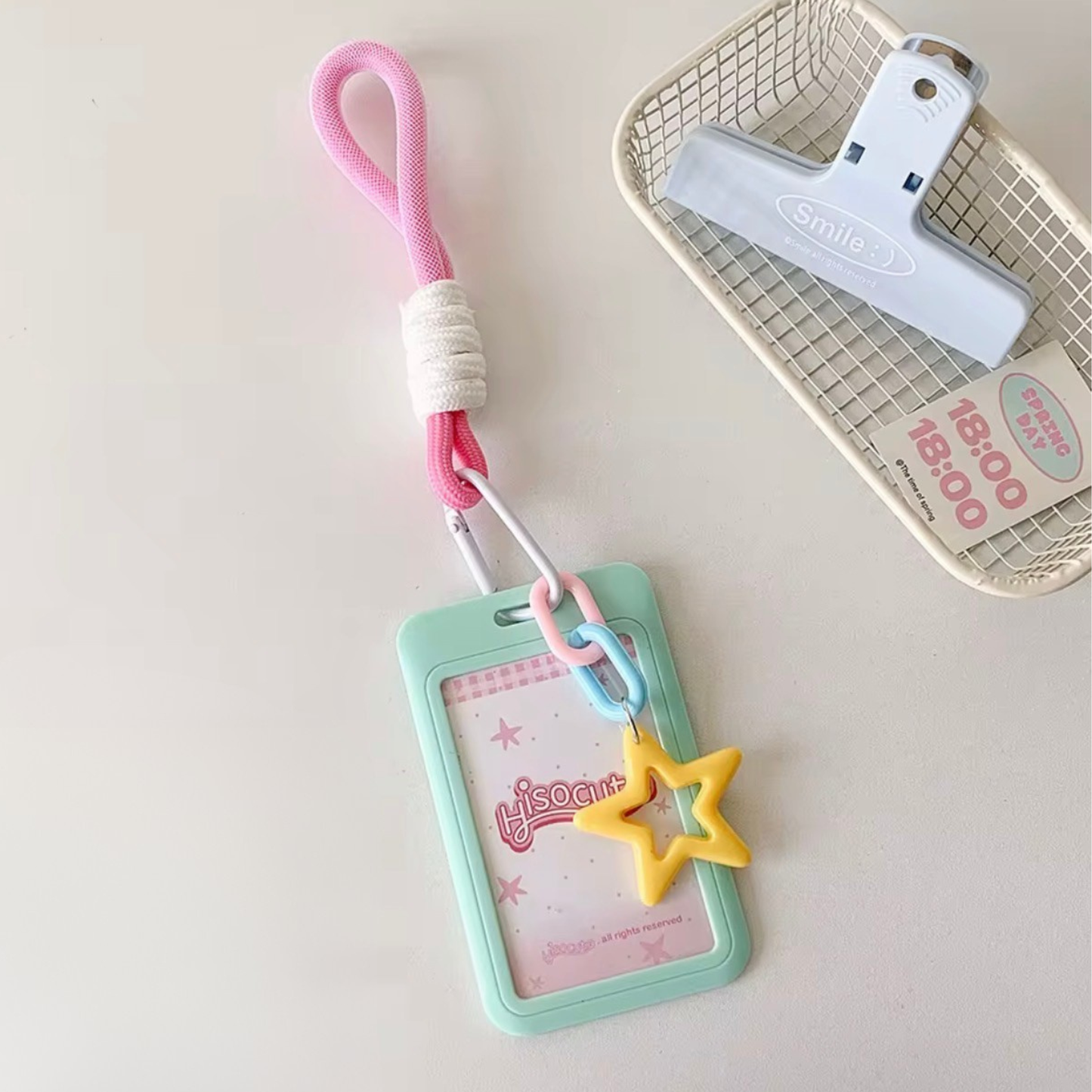Pastel Photo Holder Keychain – 3" Photocard - Green