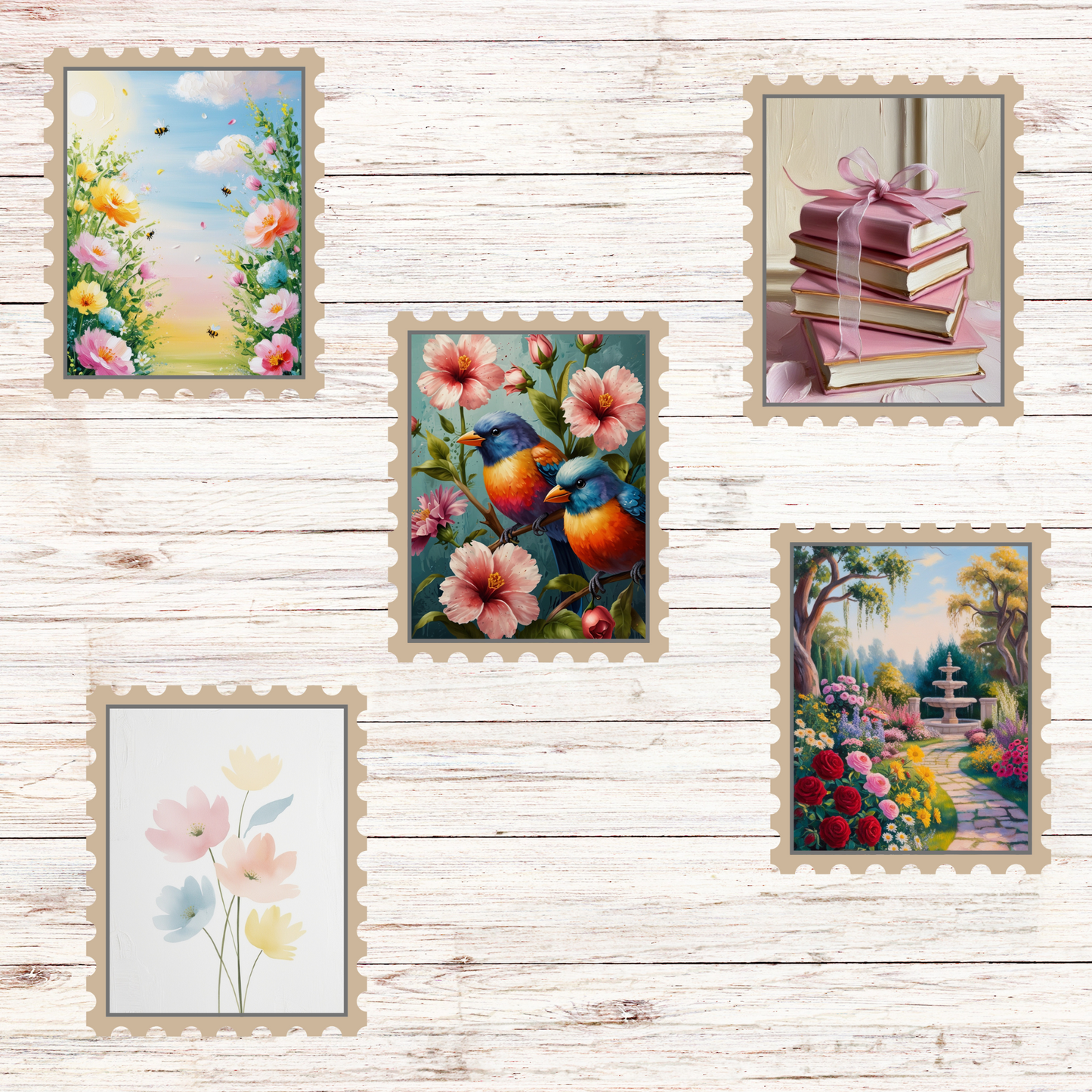 Random Stamp Sticker Pack (50-Piece) Sunny Sky Studio