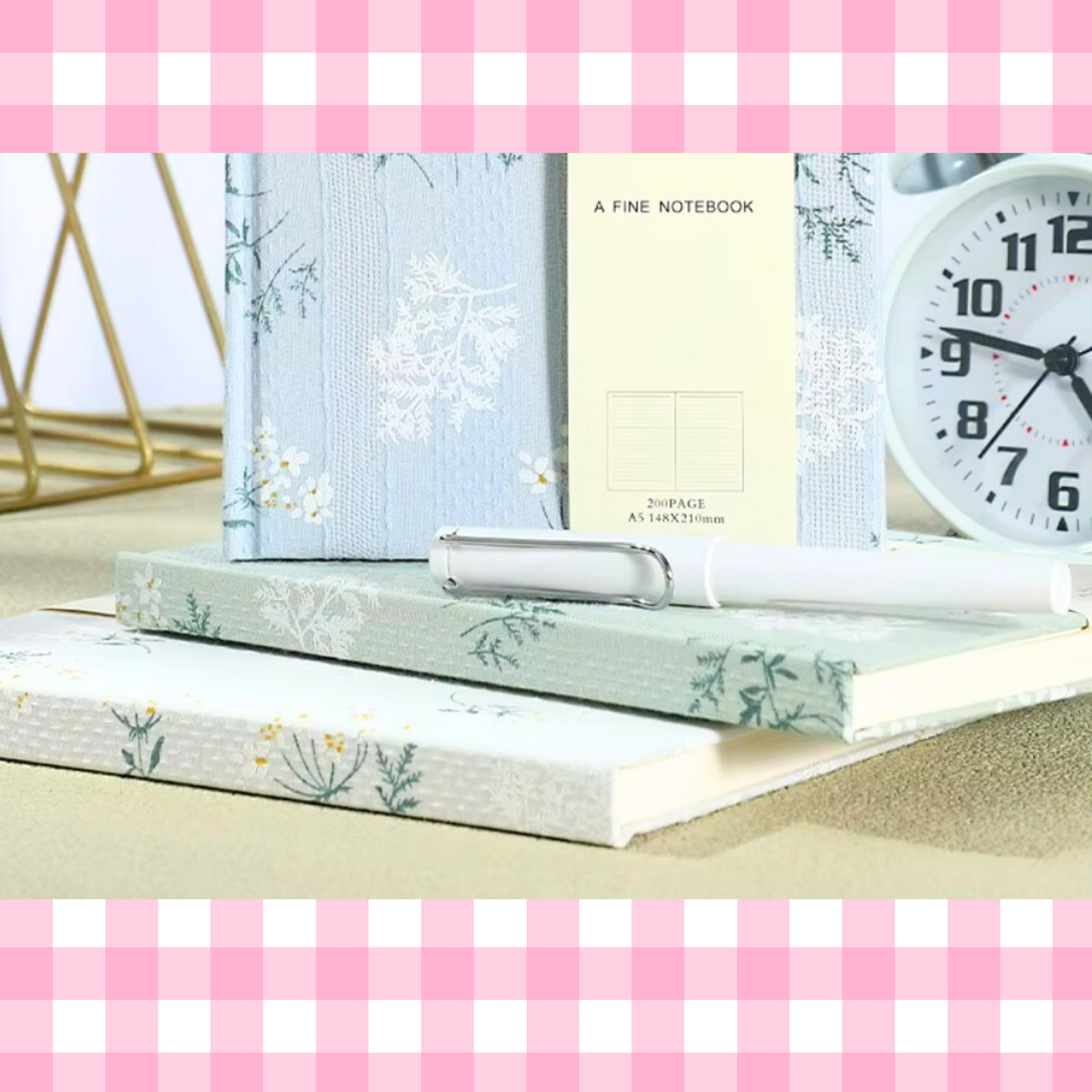 Cute Floral Fabric Hardcover Notebook – A5 Lined Journal for School, Office & Gifts Sunny Sky Studio