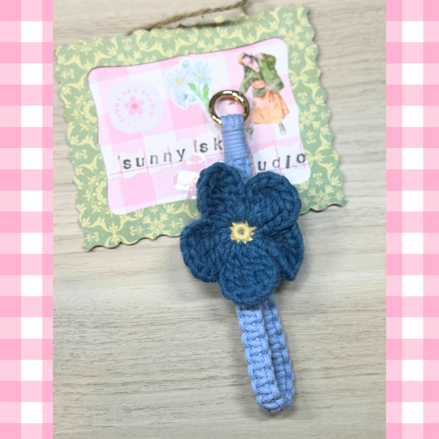 Crochet Flower Keychain Sunny Sky Studio