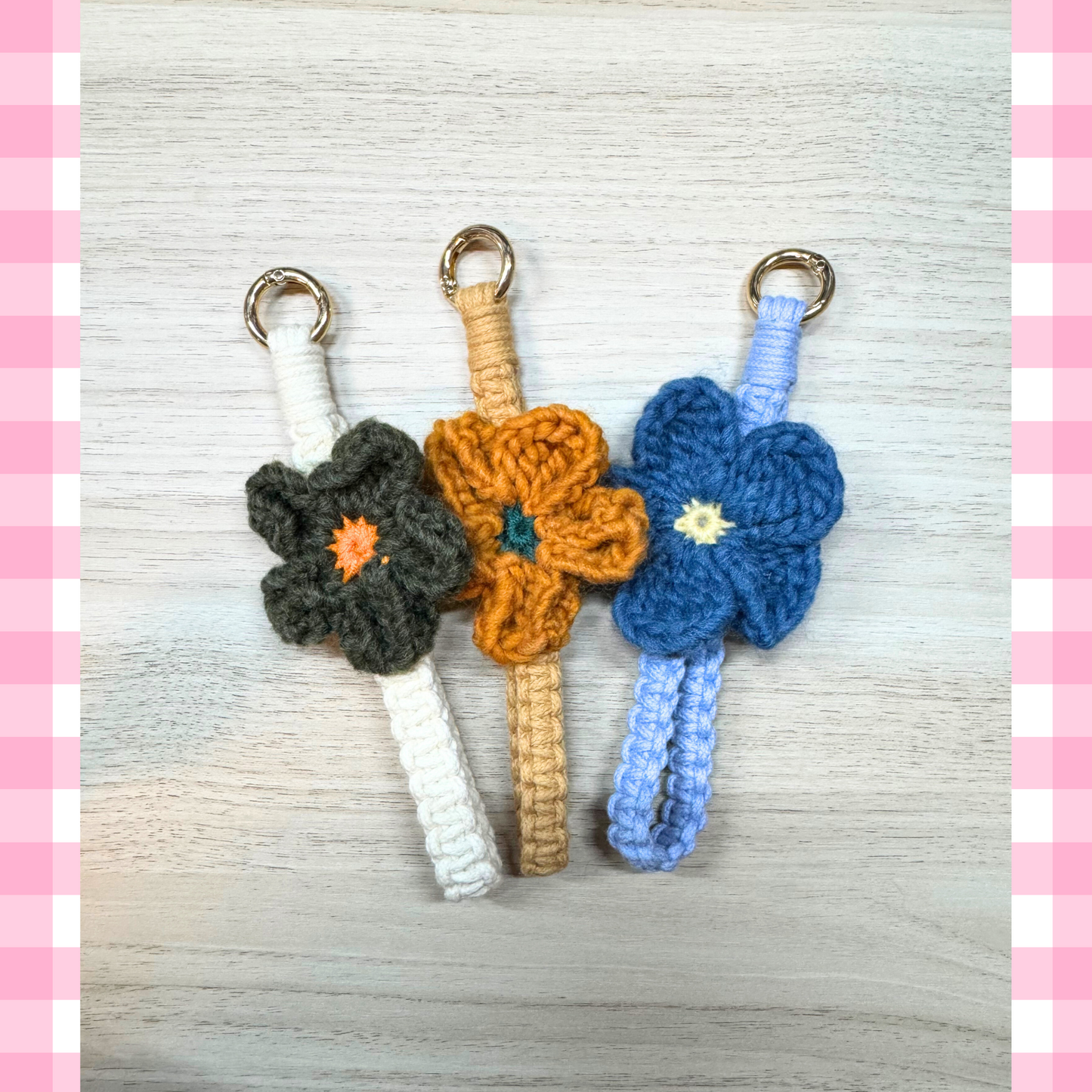 Crochet Flower Keychain Sunny Sky Studio