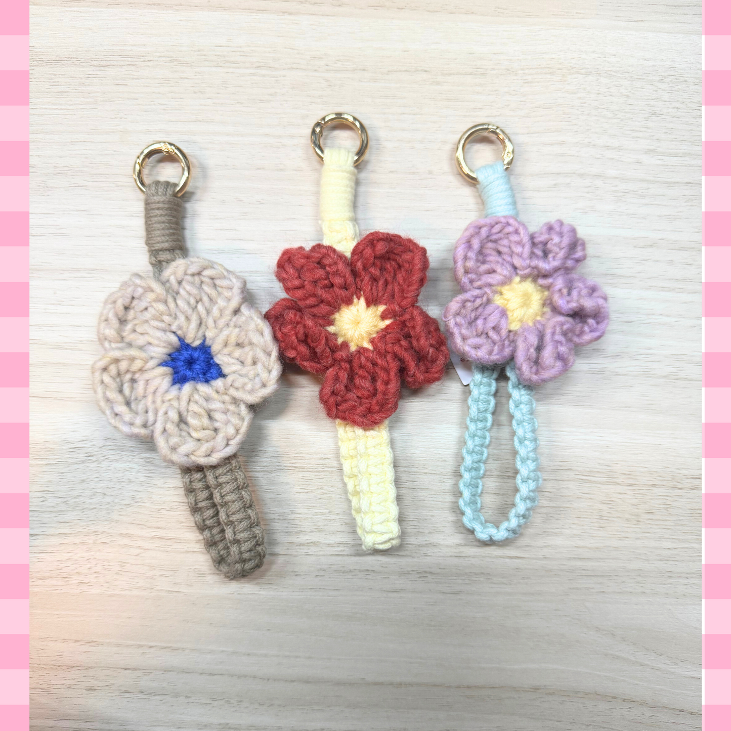Crochet Flower Keychain Sunny Sky Studio