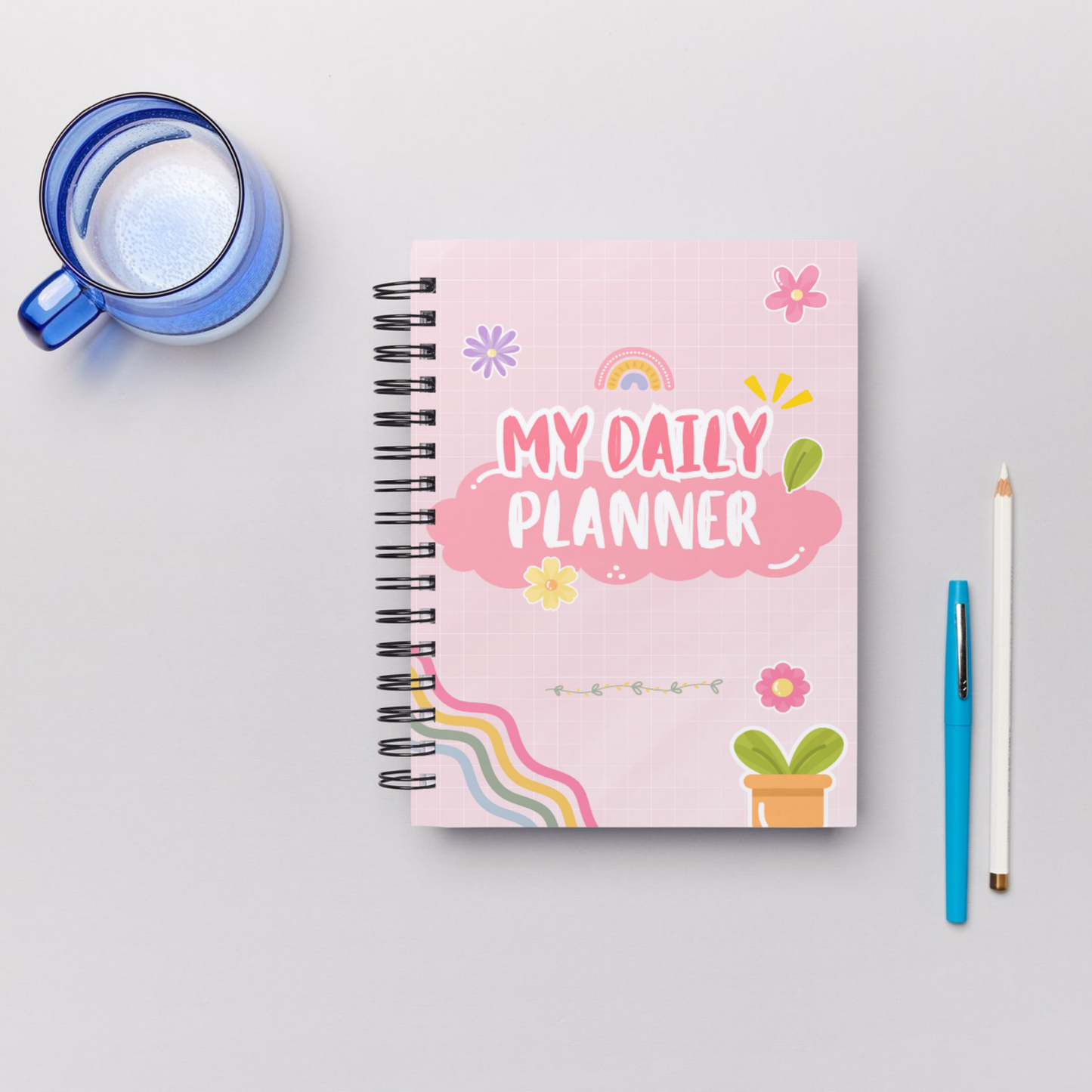 Custom A5 Handmade Planner Notebook β Beautiful Layout with 60 Pages Sunny Sky Studio
