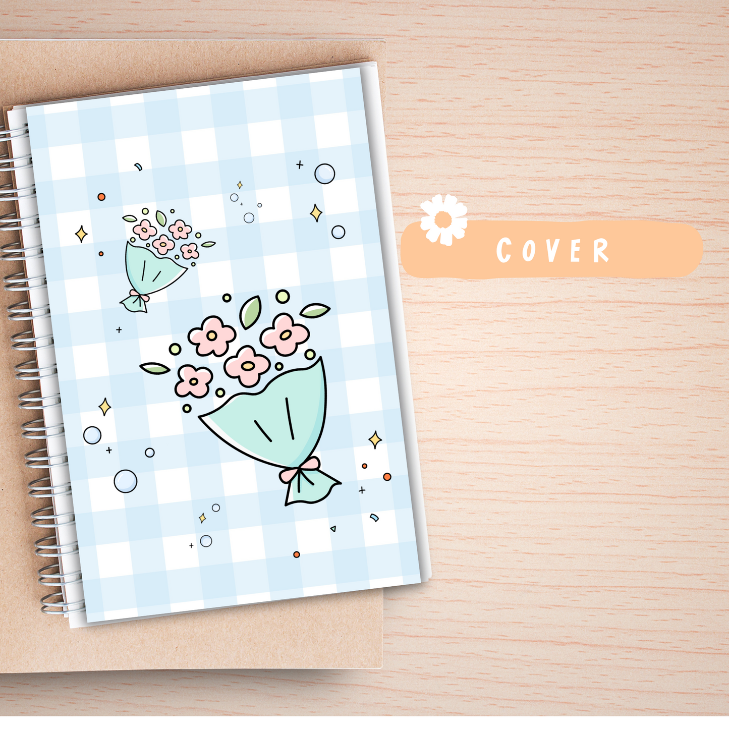 Custom A5 Handmade Planner Notebook β Beautiful Layout with 60 Pages Sunny Sky Studio