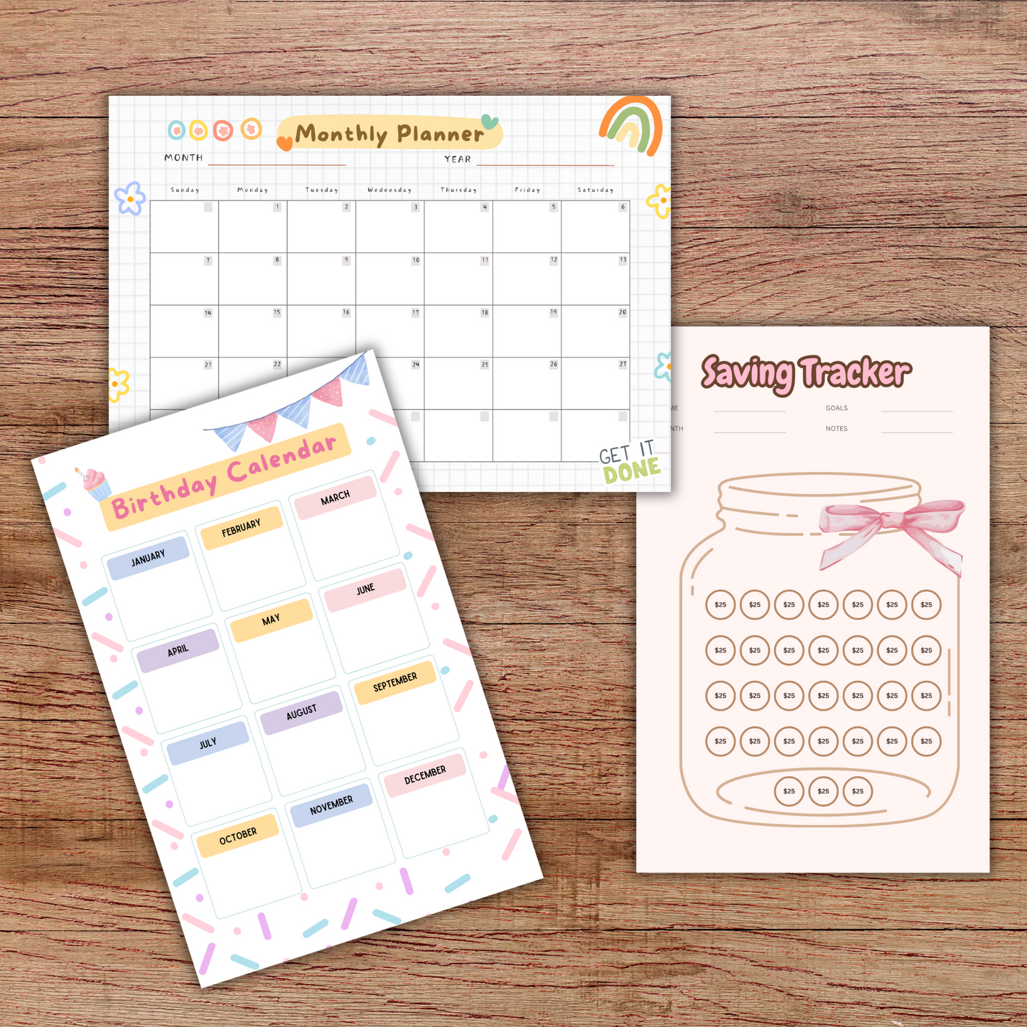 Custom A5 Handmade Planner Notebook β Beautiful Layout with 60 Pages Sunny Sky Studio