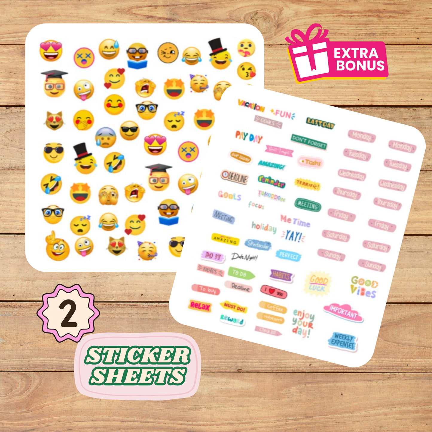 Cute A5 Notebook – 60 Pages + 2 Bonus Sticker Sheets – 5 Cover Designs Sunny Sky Studio
