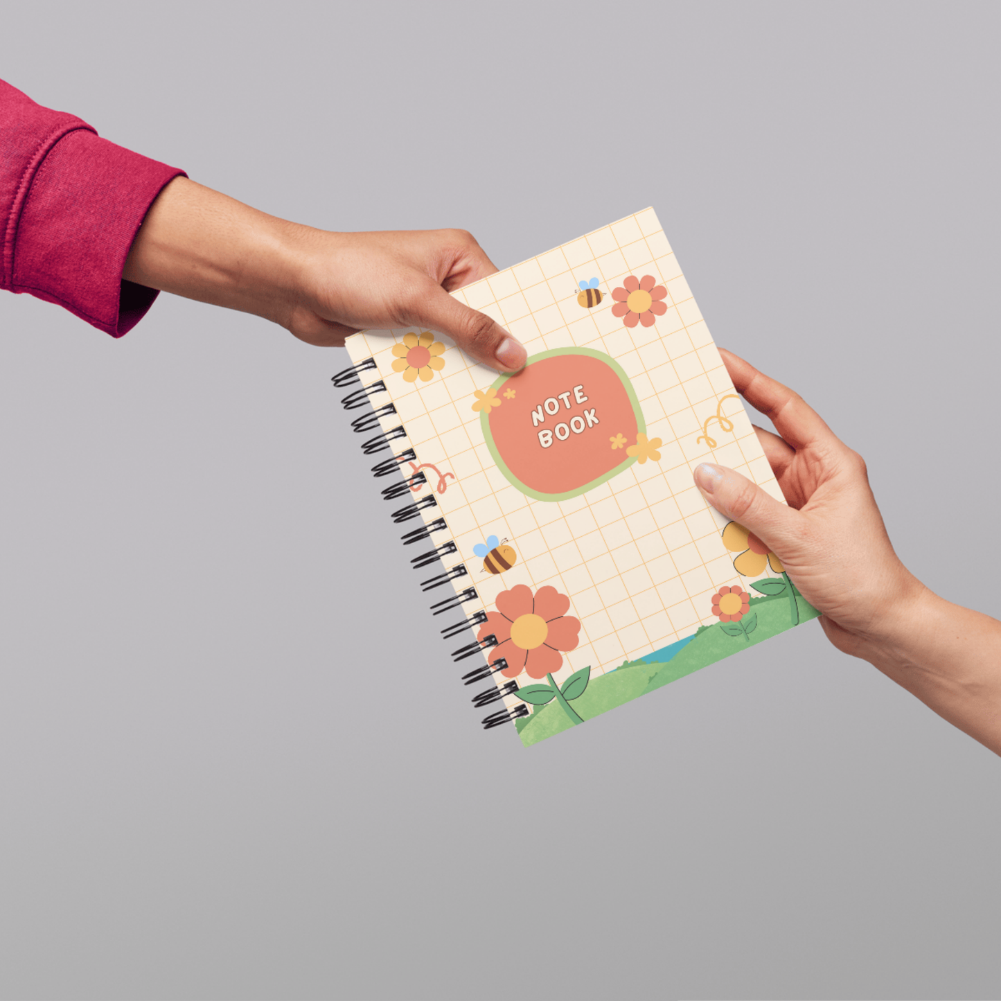 Cute A5 Notebook – 60 Pages + 2 Bonus Sticker Sheets – 5 Cover Designs Sunny Sky Studio