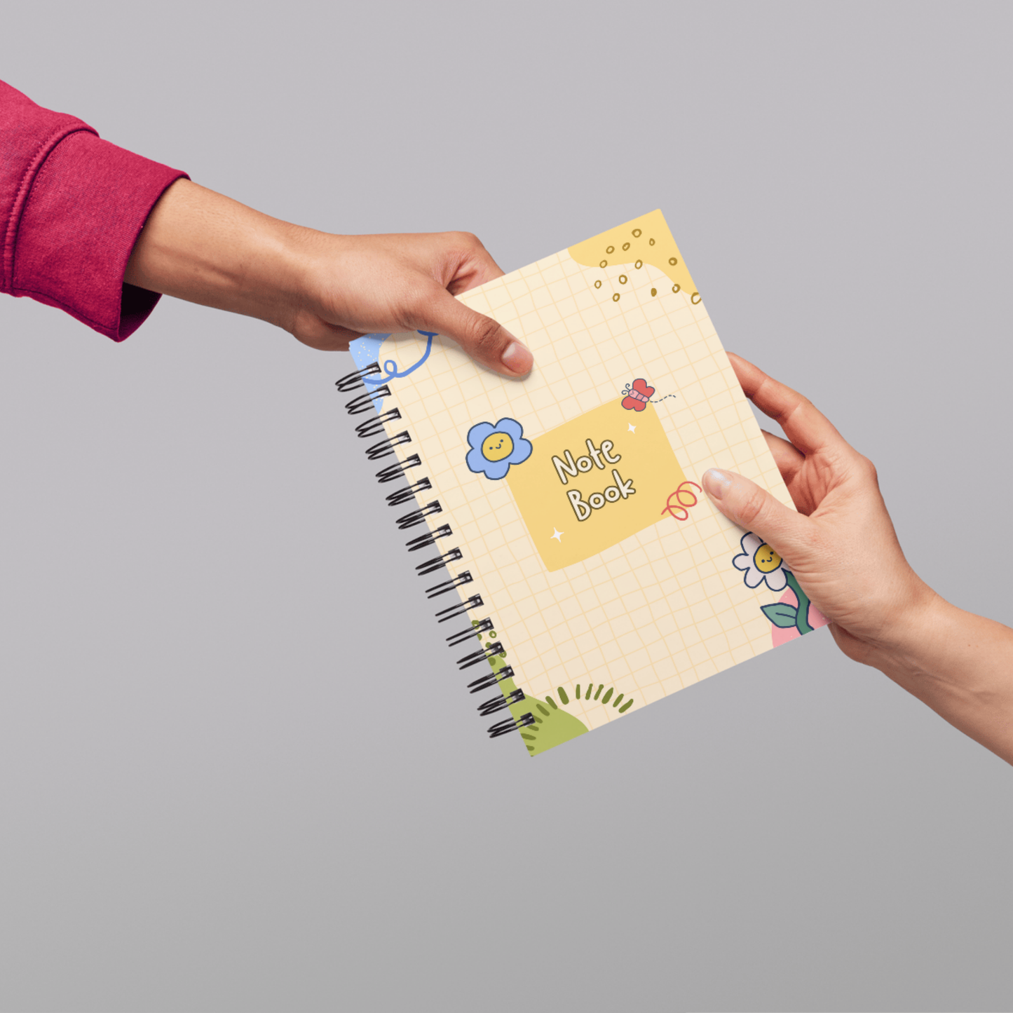 Cute A5 Notebook – 60 Pages + 2 Bonus Sticker Sheets – 5 Cover Designs Sunny Sky Studio