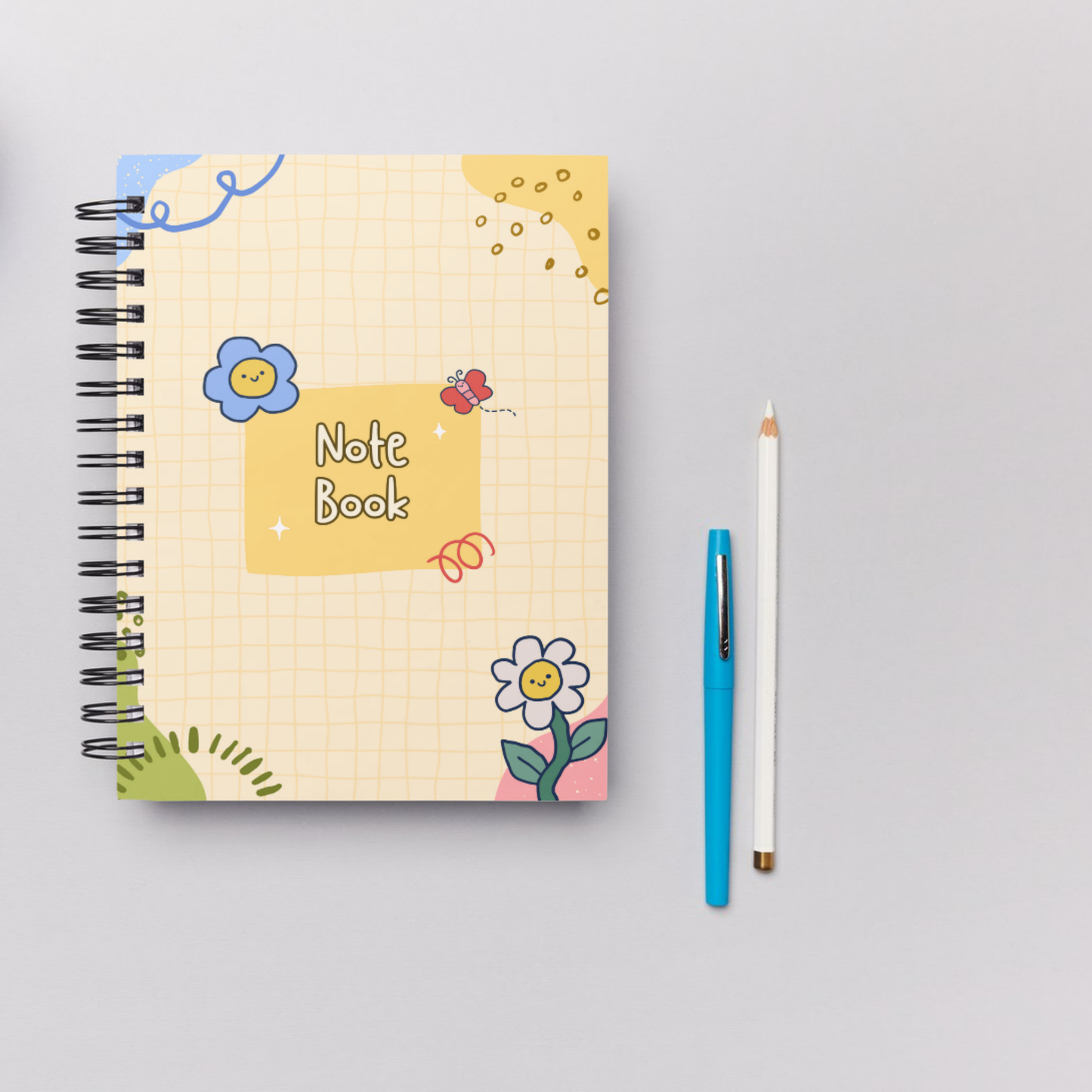 Cute A5 Notebook – 60 Pages + 2 Bonus Sticker Sheets – 5 Cover Designs Sunny Sky Studio