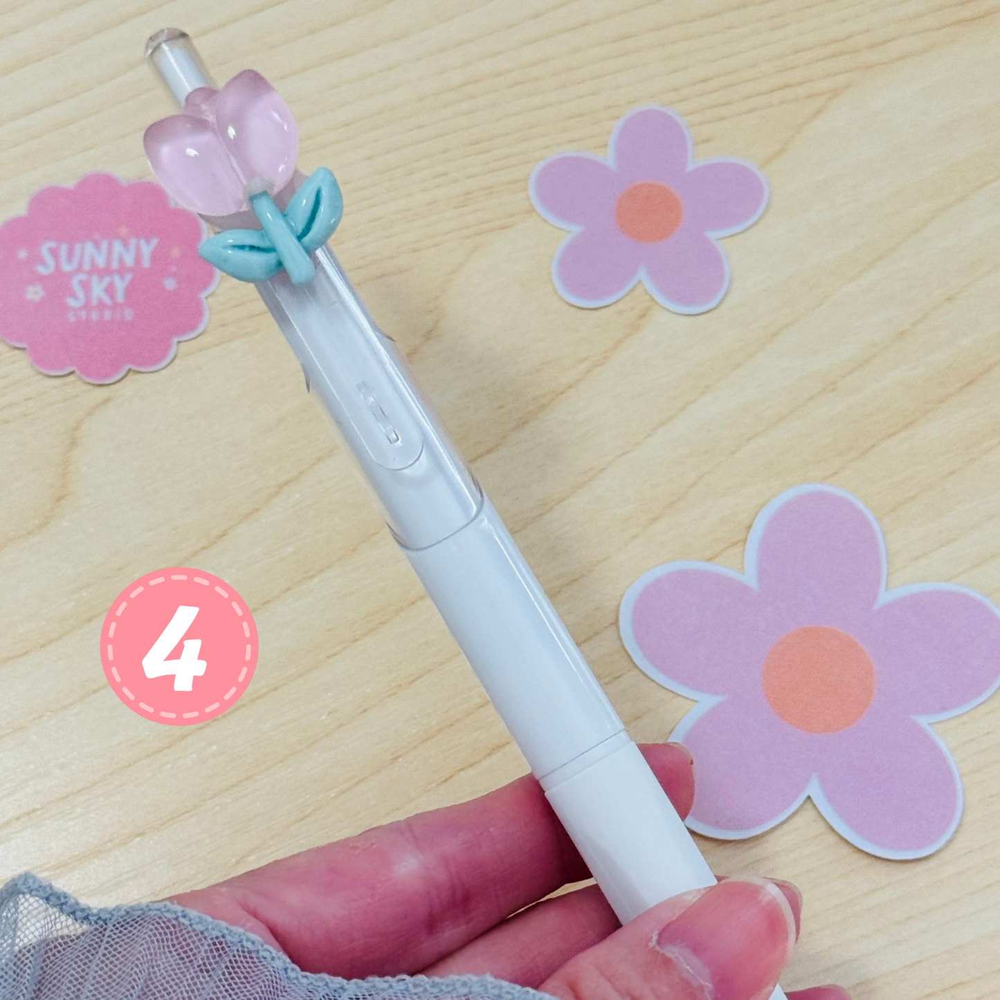 Design Flower Gel Ink Pens – Smooth Writing, Aesthetic Style Sunny Sky Studio