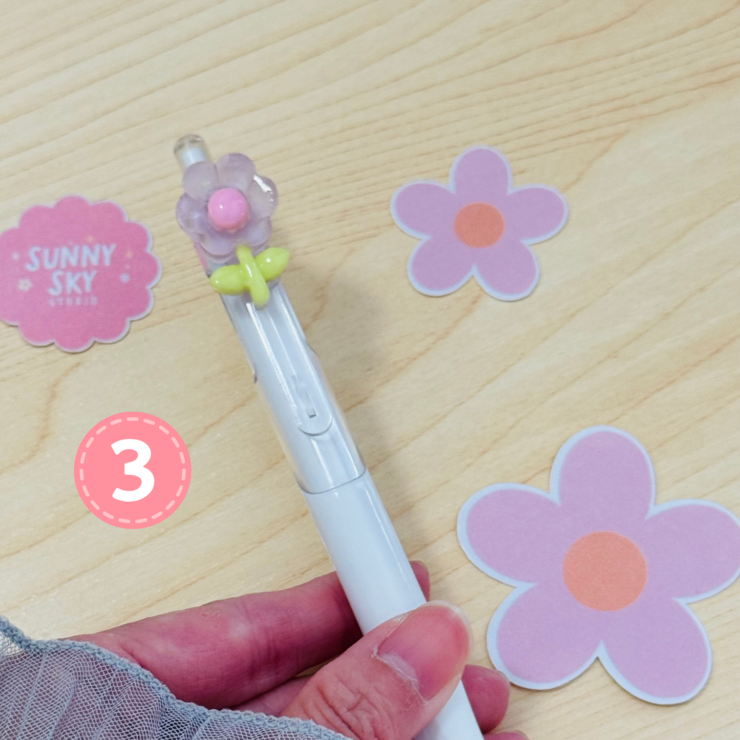 Design Flower Gel Ink Pens – Smooth Writing, Aesthetic Style Sunny Sky Studio