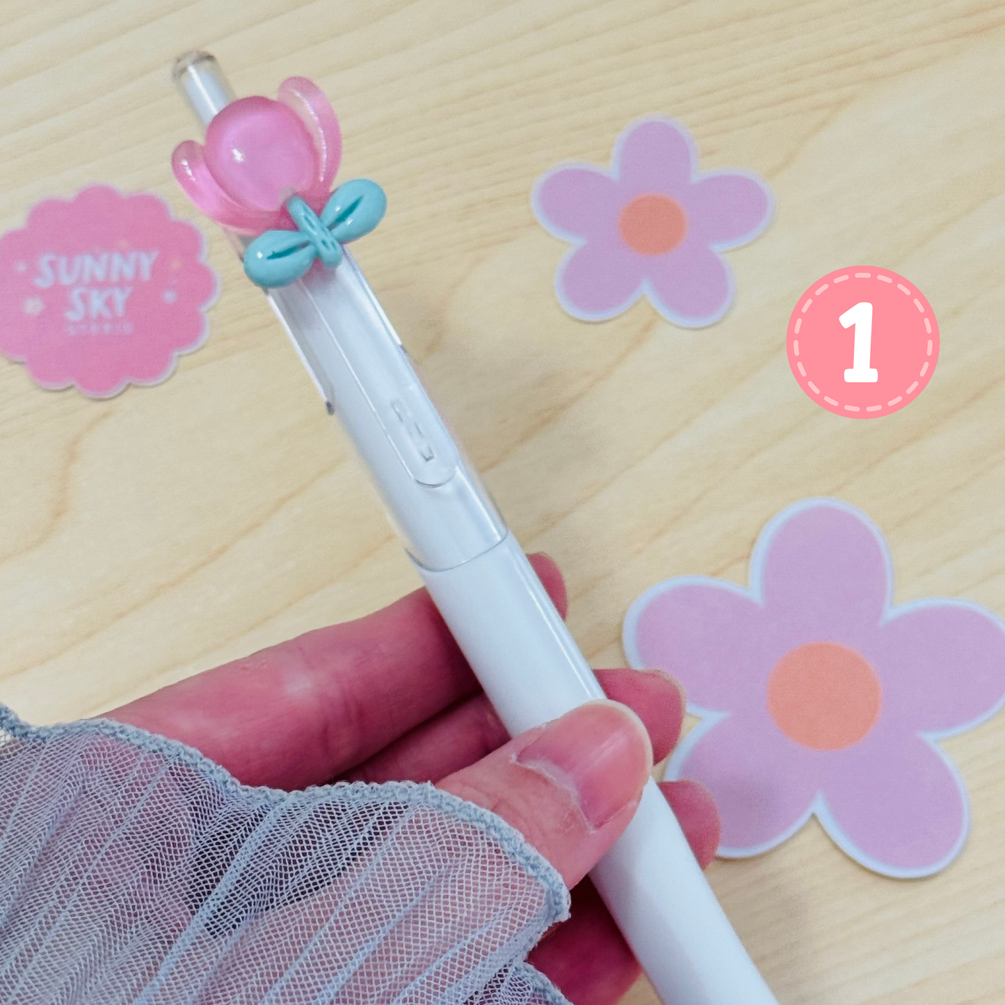 Design Flower Gel Ink Pens – Smooth Writing, Aesthetic Style Sunny Sky Studio