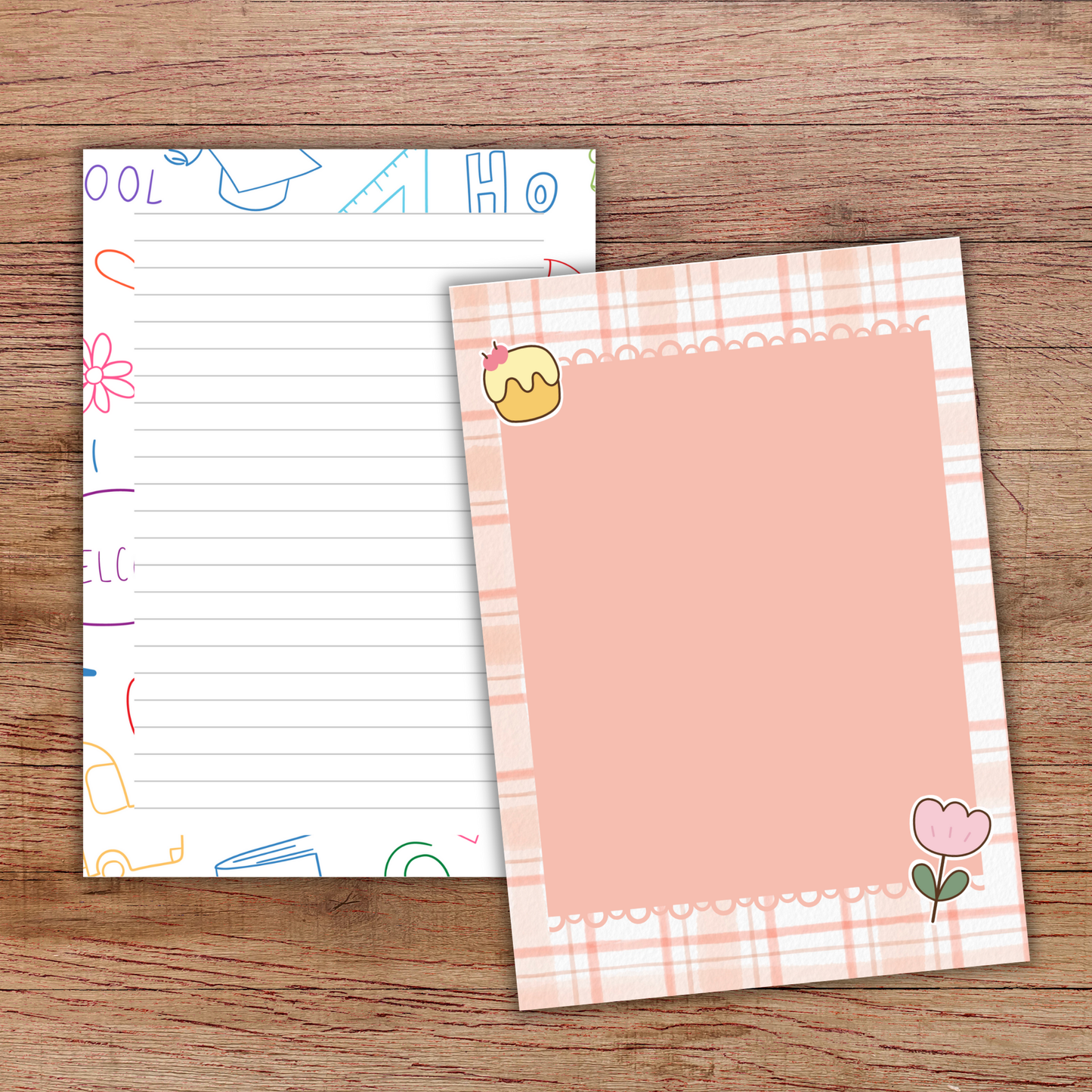 Cute A5 Notebook – 60 Pages + 2 Bonus Sticker Sheets – 5 Cover Designs Sunny Sky Studio