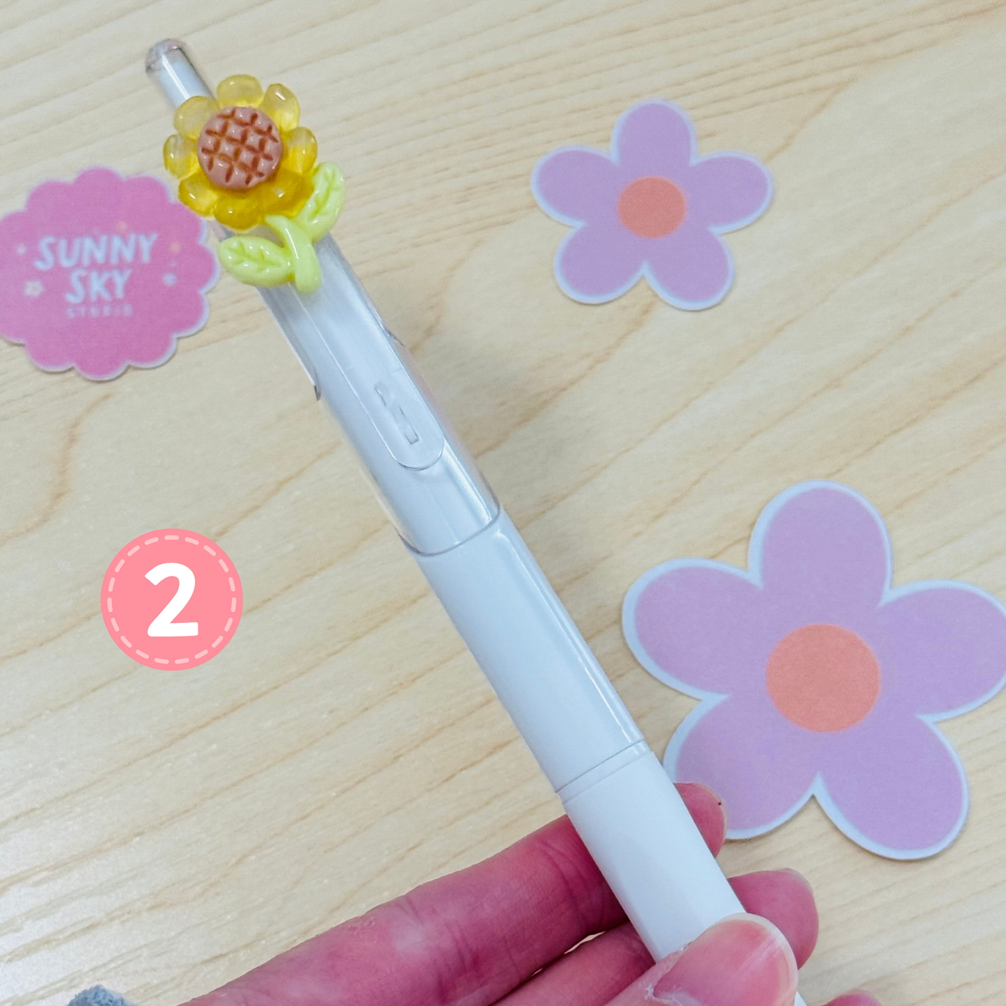 Design Flower Gel Ink Pens – Smooth Writing, Aesthetic Style Sunny Sky Studio