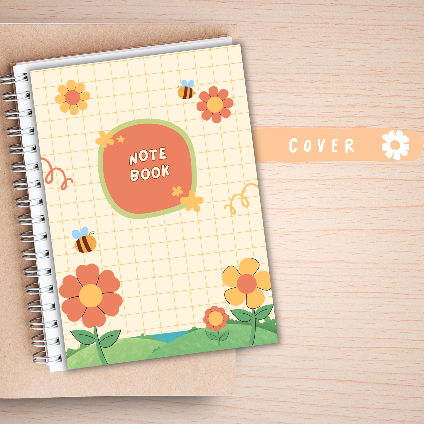 Cute A5 Notebook – 60 Pages + 2 Bonus Sticker Sheets – 5 Cover Designs Sunny Sky Studio