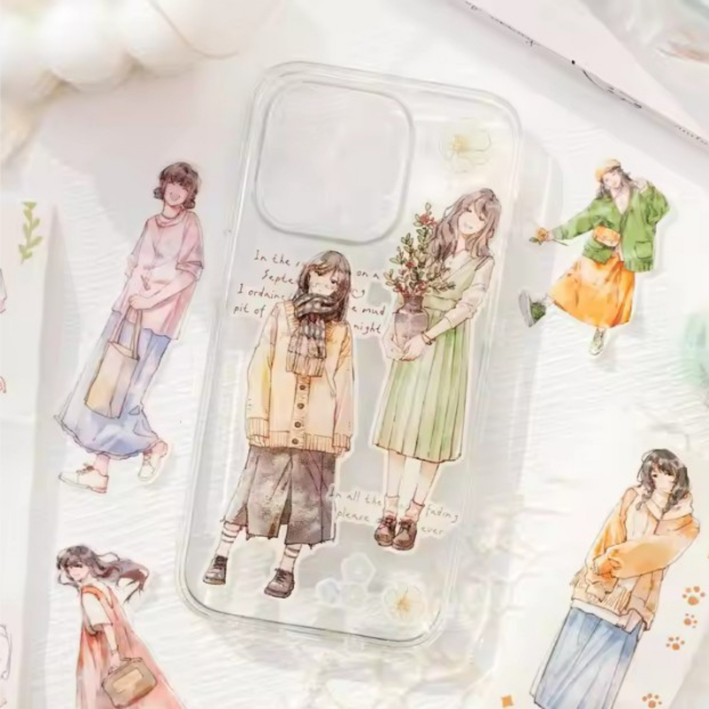 Roll Suite Series Decorative Tape – Water-Activated, Character Scenery Design Sunny Sky Studio