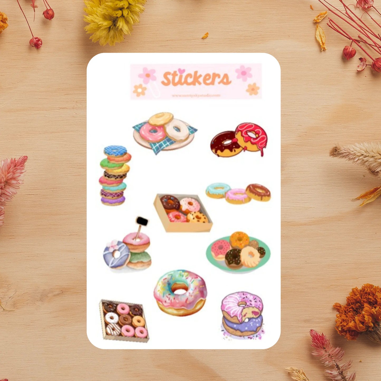 Donuts Sticker Sheet Sunny Sky Studio
