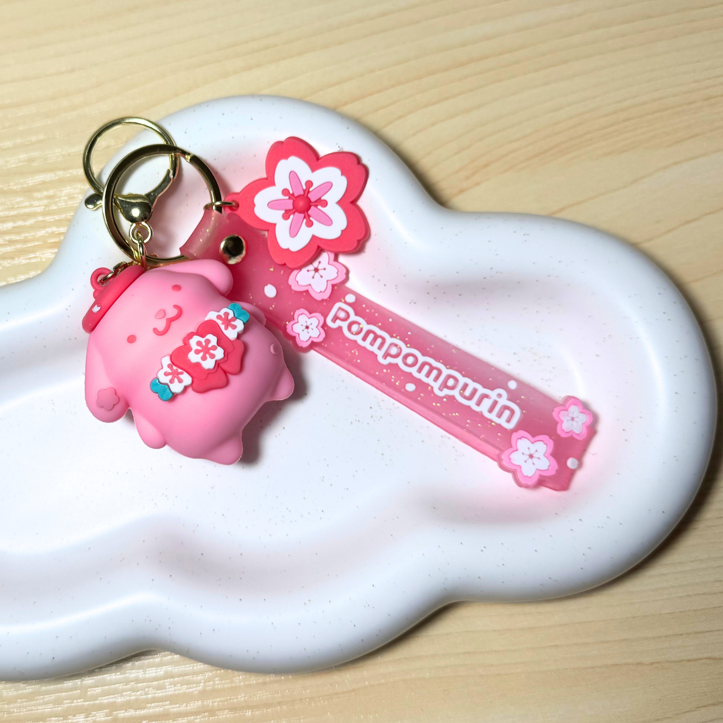 Kawaii 3D Silicone Keychain: Pink Character Charm Sunny Sky Studio
