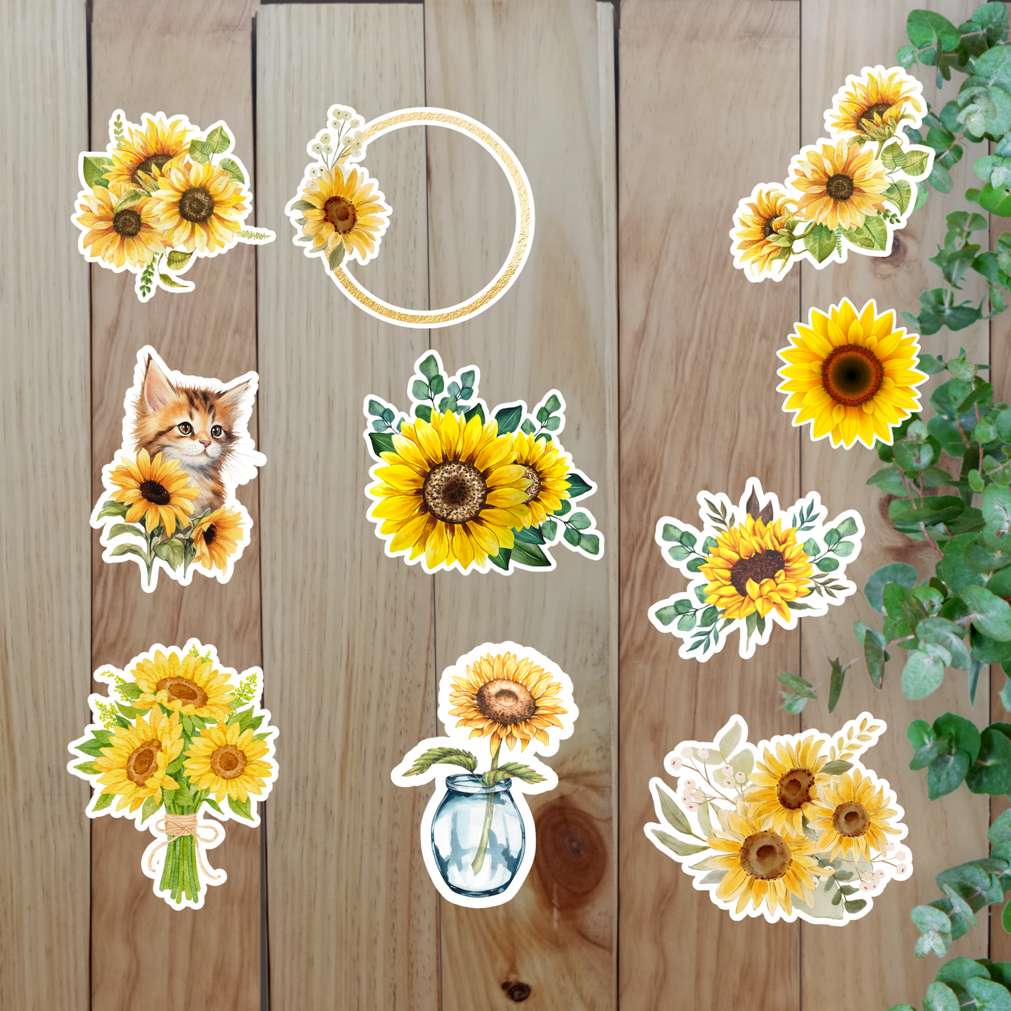 Sunflowers Stickers (20 pieces) Sunny Sky Studio