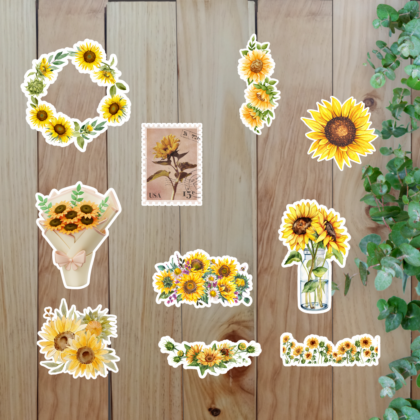 Sunflowers Stickers (20 pieces) Sunny Sky Studio