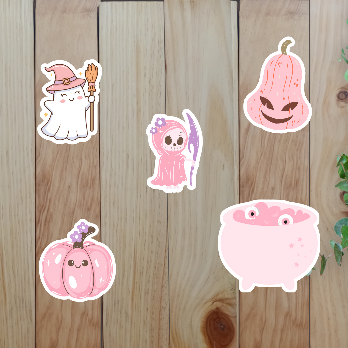 Pink Halloween Stickers (20-Piece) Sunny Sky Studio