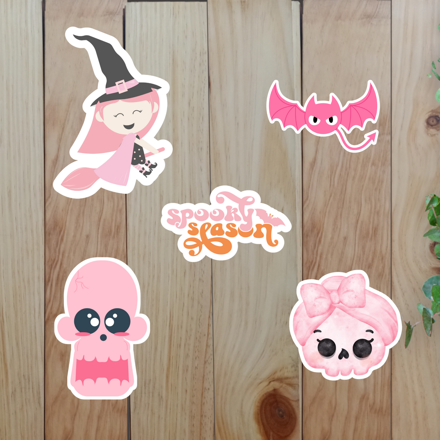 Pink Halloween Stickers (20-Piece) Sunny Sky Studio