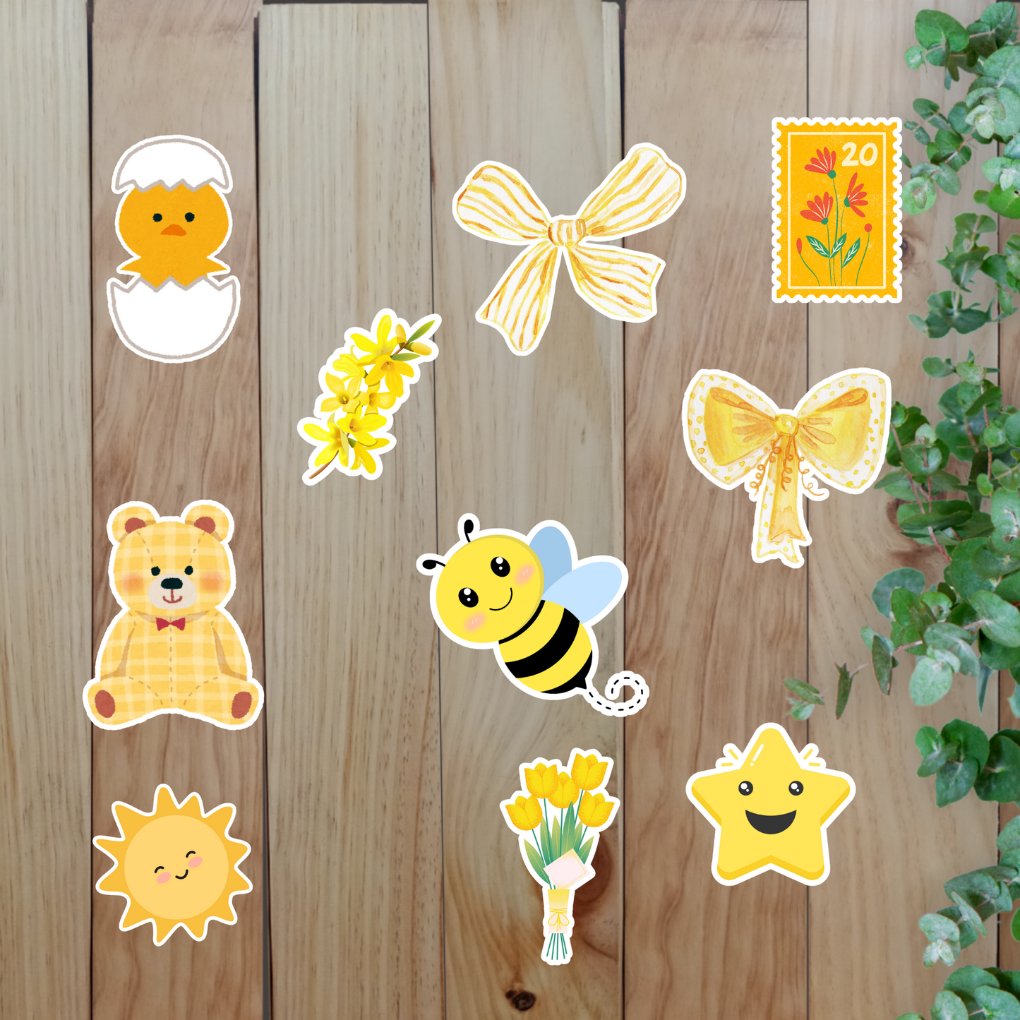 Bright Yellow Stickers (20 pieces) Sunny Sky Studio