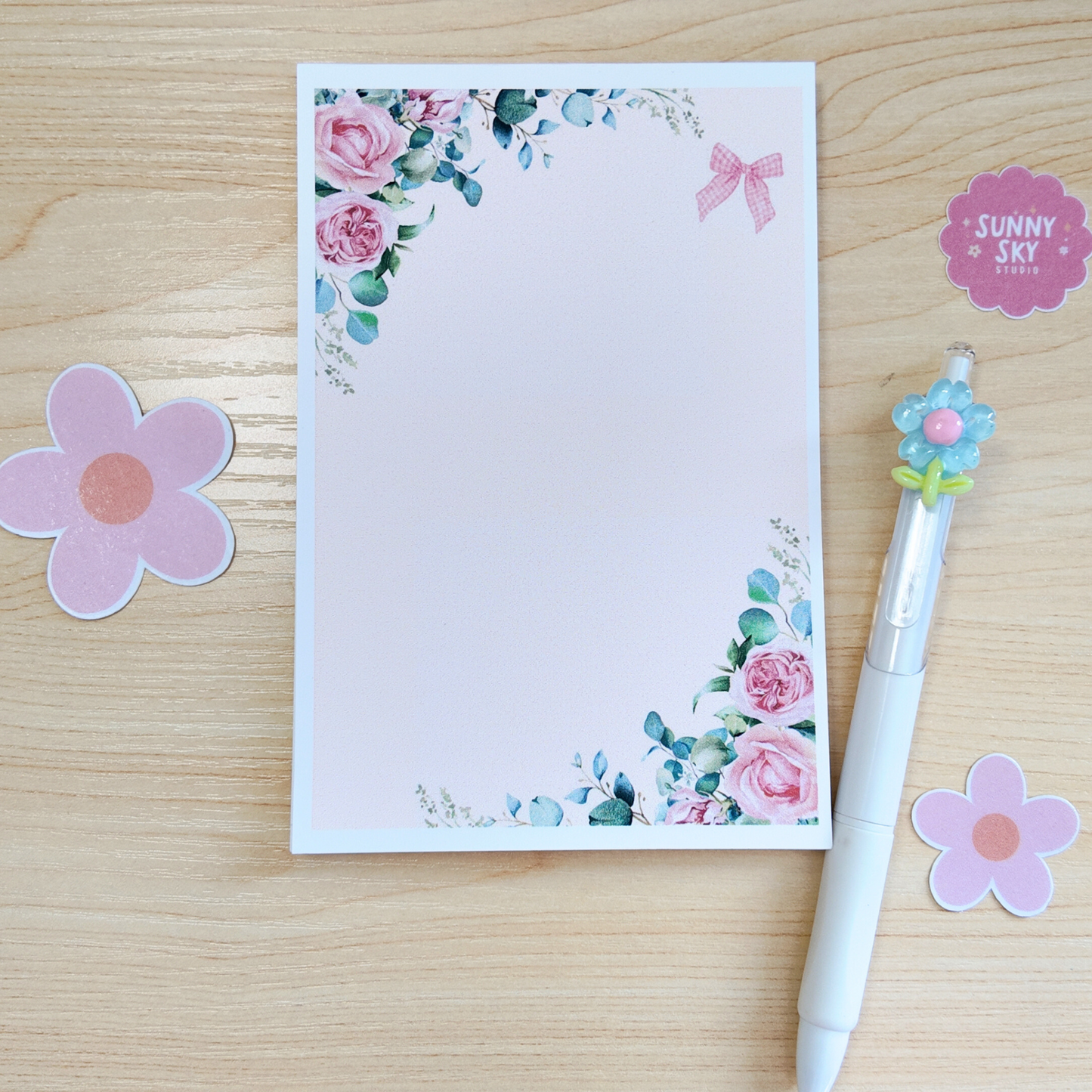 WriteFlow | Compact 4x6 in Notepad with 50 Pages, handmade paper notebook Sunny Sky Studio