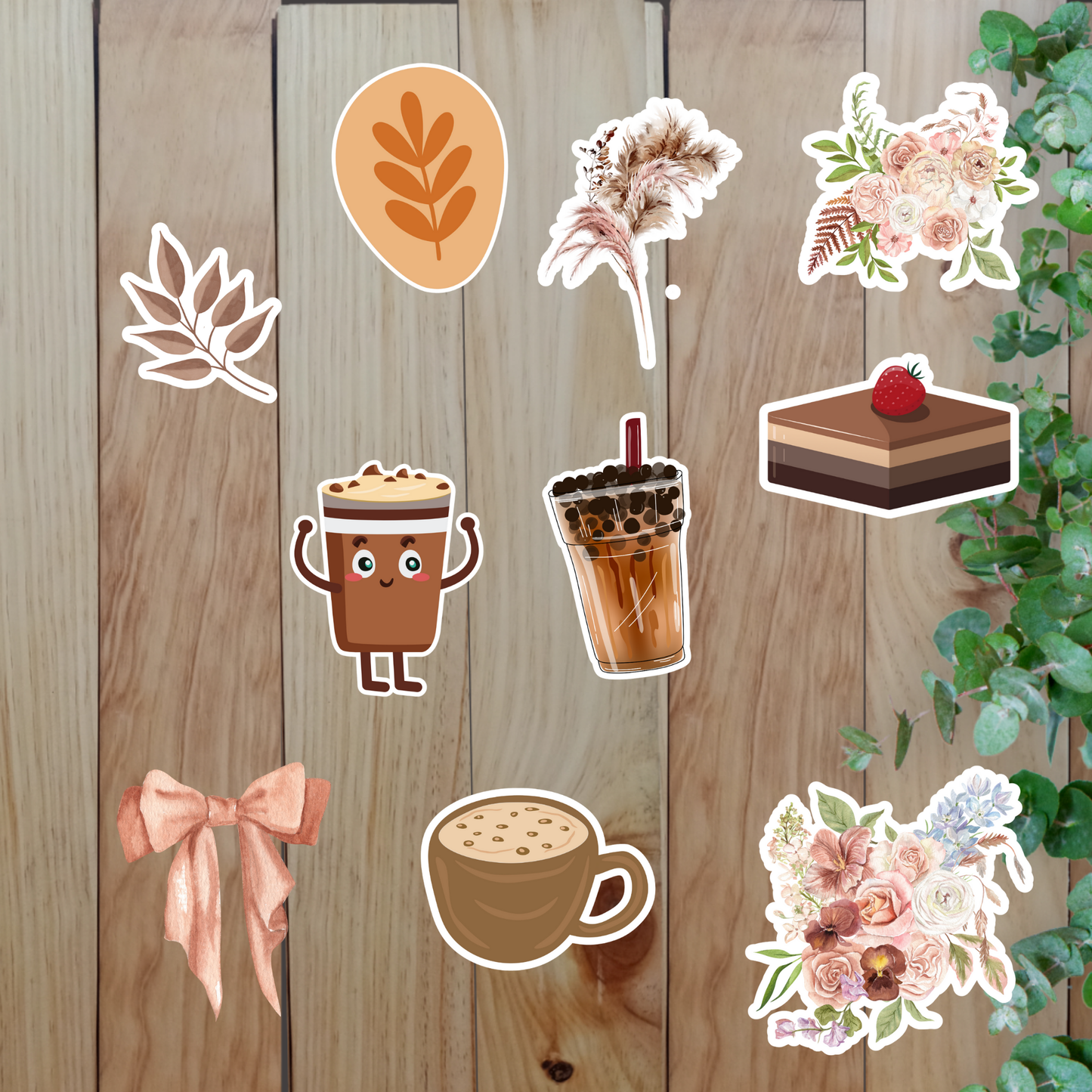 Mocha Mood Stickers (20 pieces) Sunny Sky Studio