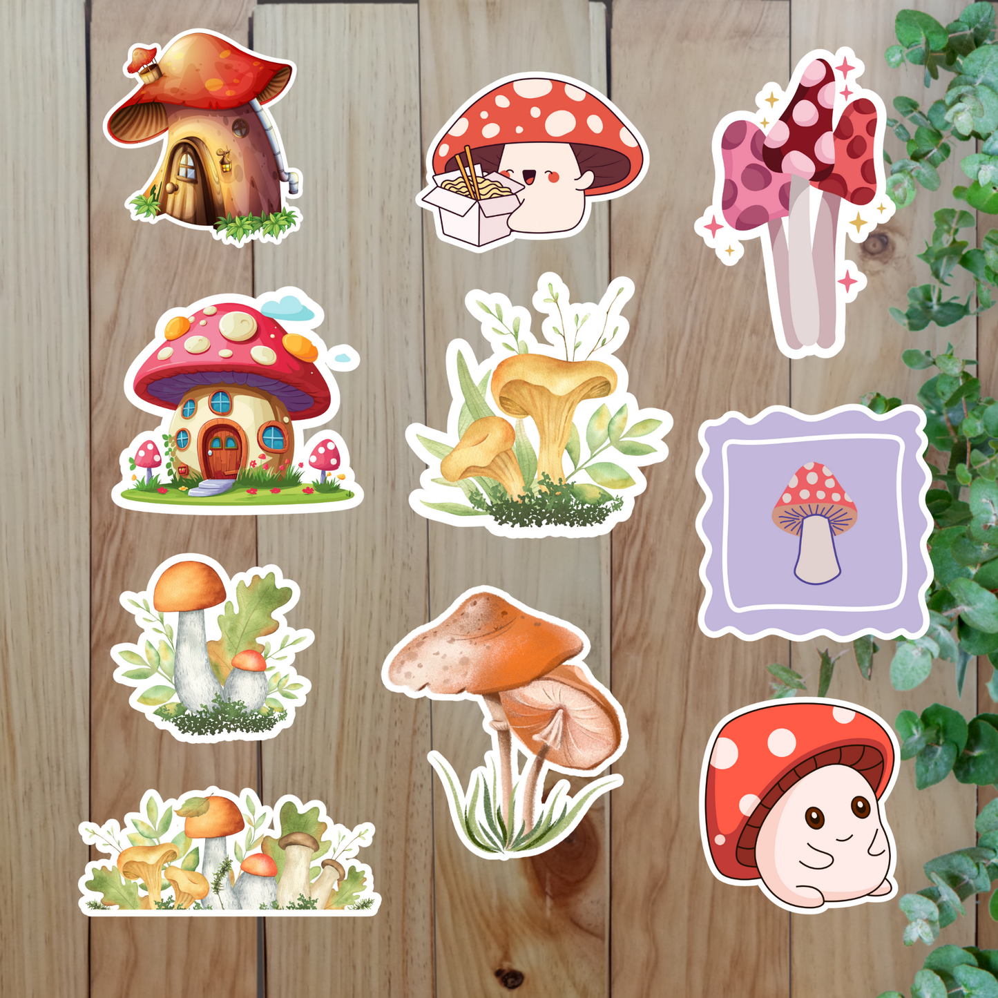 Cute & Whimsical Mushroom Stickers (20 pieces) Sunny Sky Studio