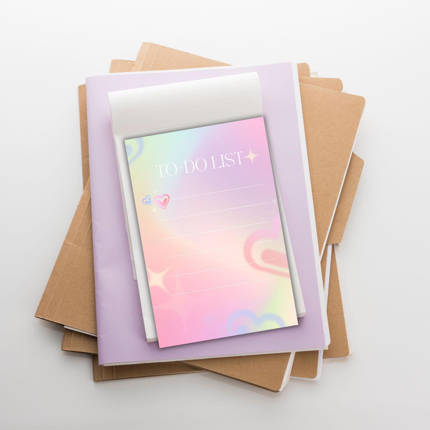 Blush Rainbow List | Compact 4x6 in Notepad with 50 Pages Sunny Sky Studio