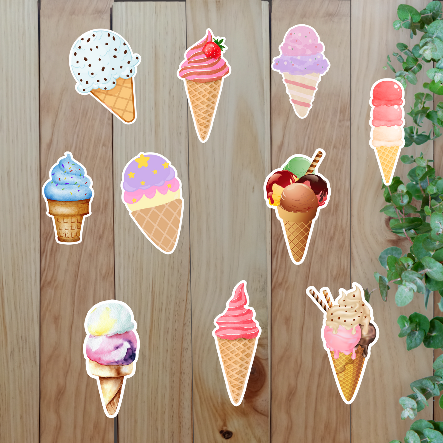 Kawaii Ice Cream Stickers (20 pieces) Sunny Sky Studio