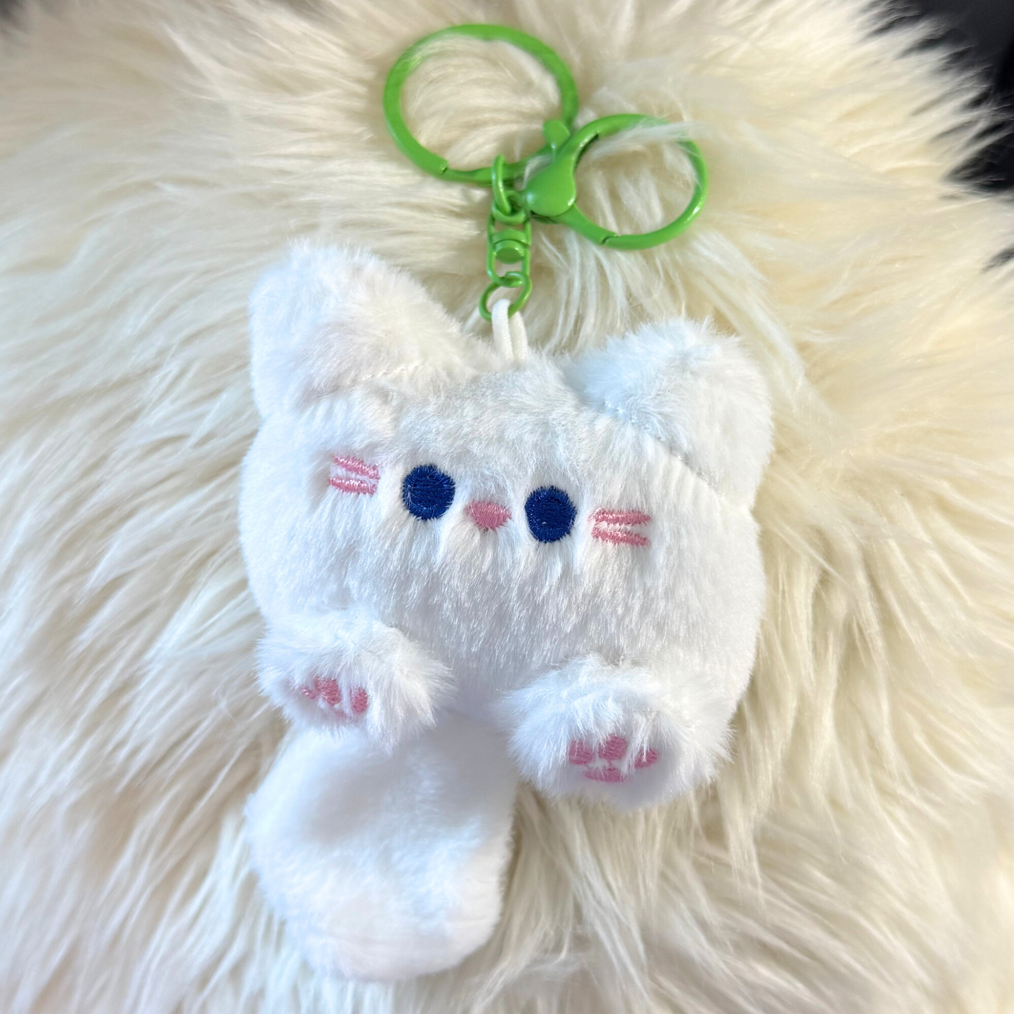 Kawaii Plush Keychain - WHITE CAT Sunny Sky Studio