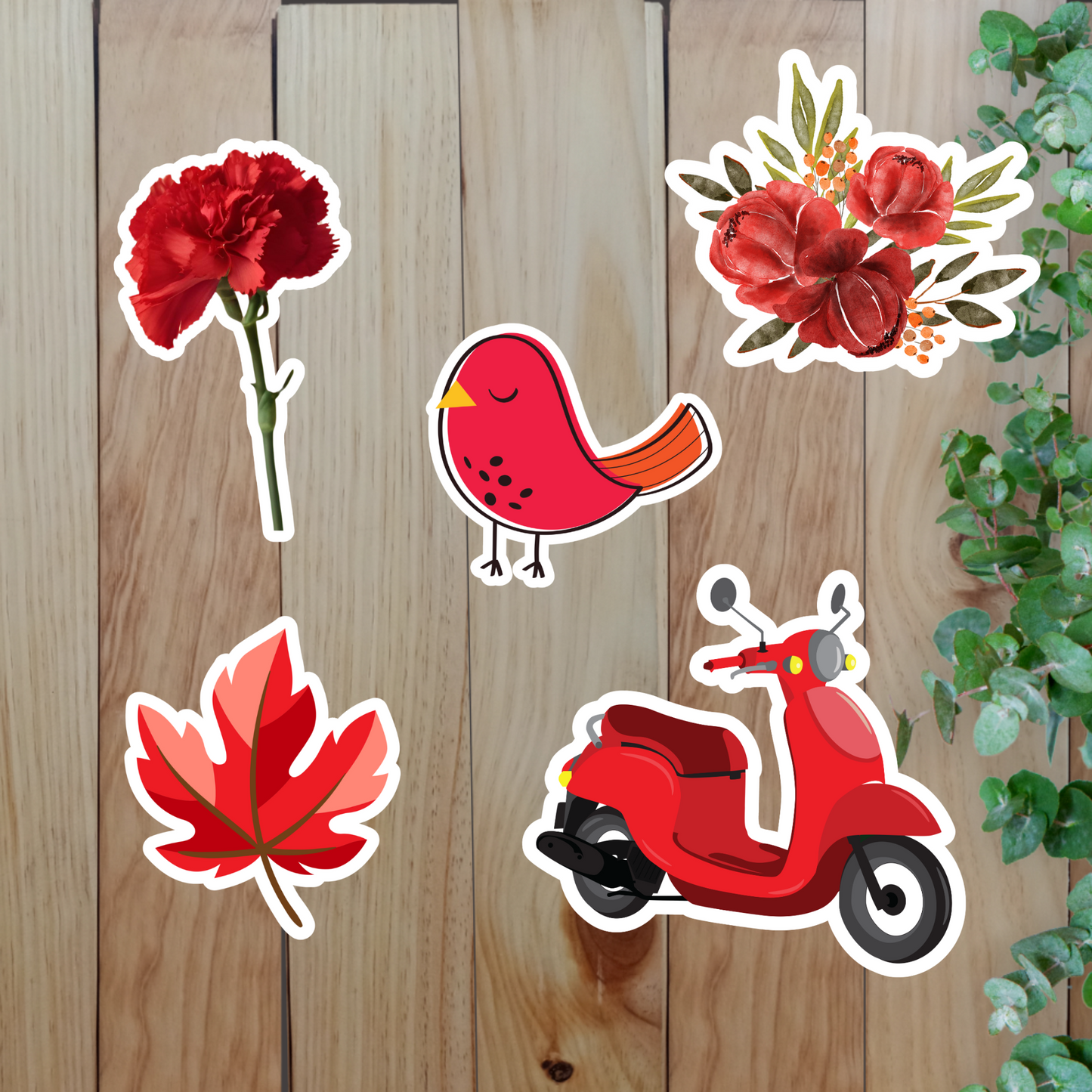 Red Vibes Sticker Sunny Sky Studio