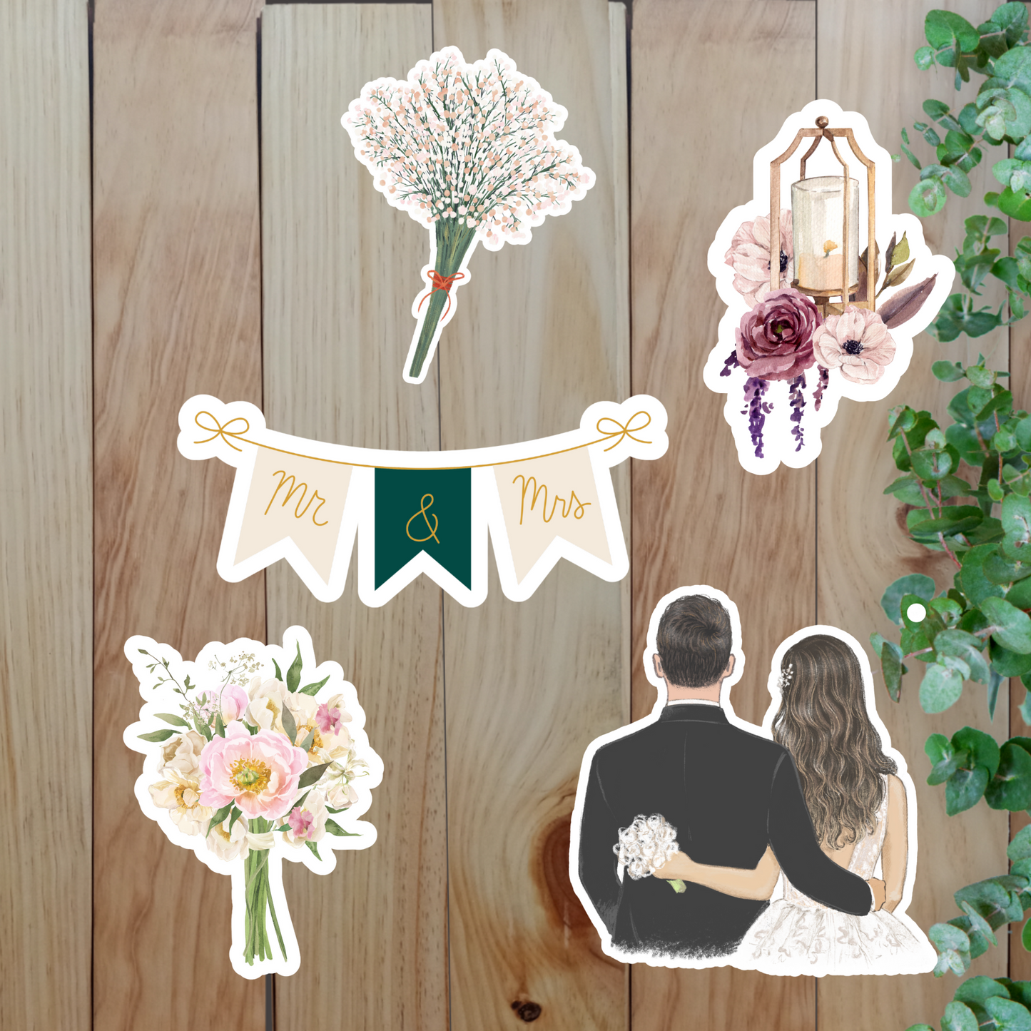 Wedding Sticker (20-Piece) Sunny Sky Studio