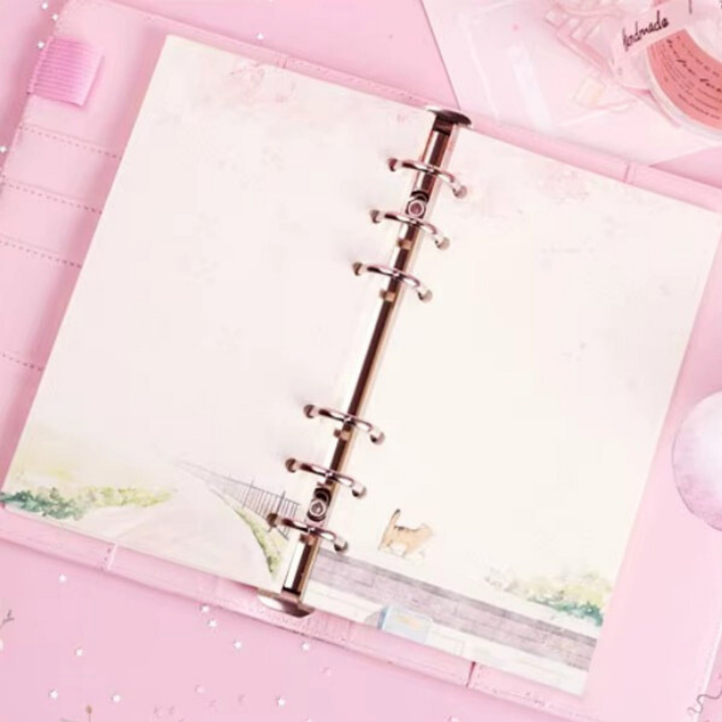 Creative Korean Cherry Blossom Gift Set – A6 Hardcover Notepad Sunny Sky Studio
