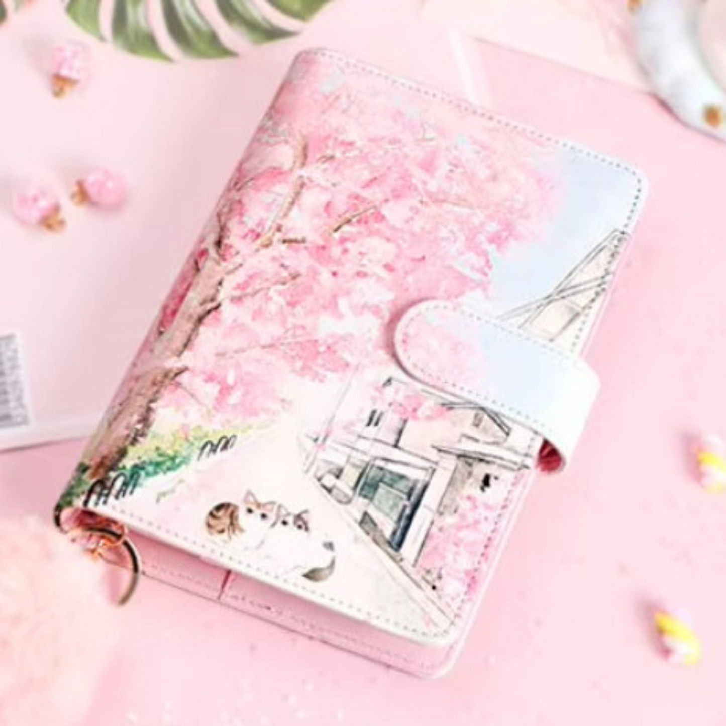 Creative Korean Cherry Blossom Gift Set – A6 Hardcover Notepad Sunny Sky Studio