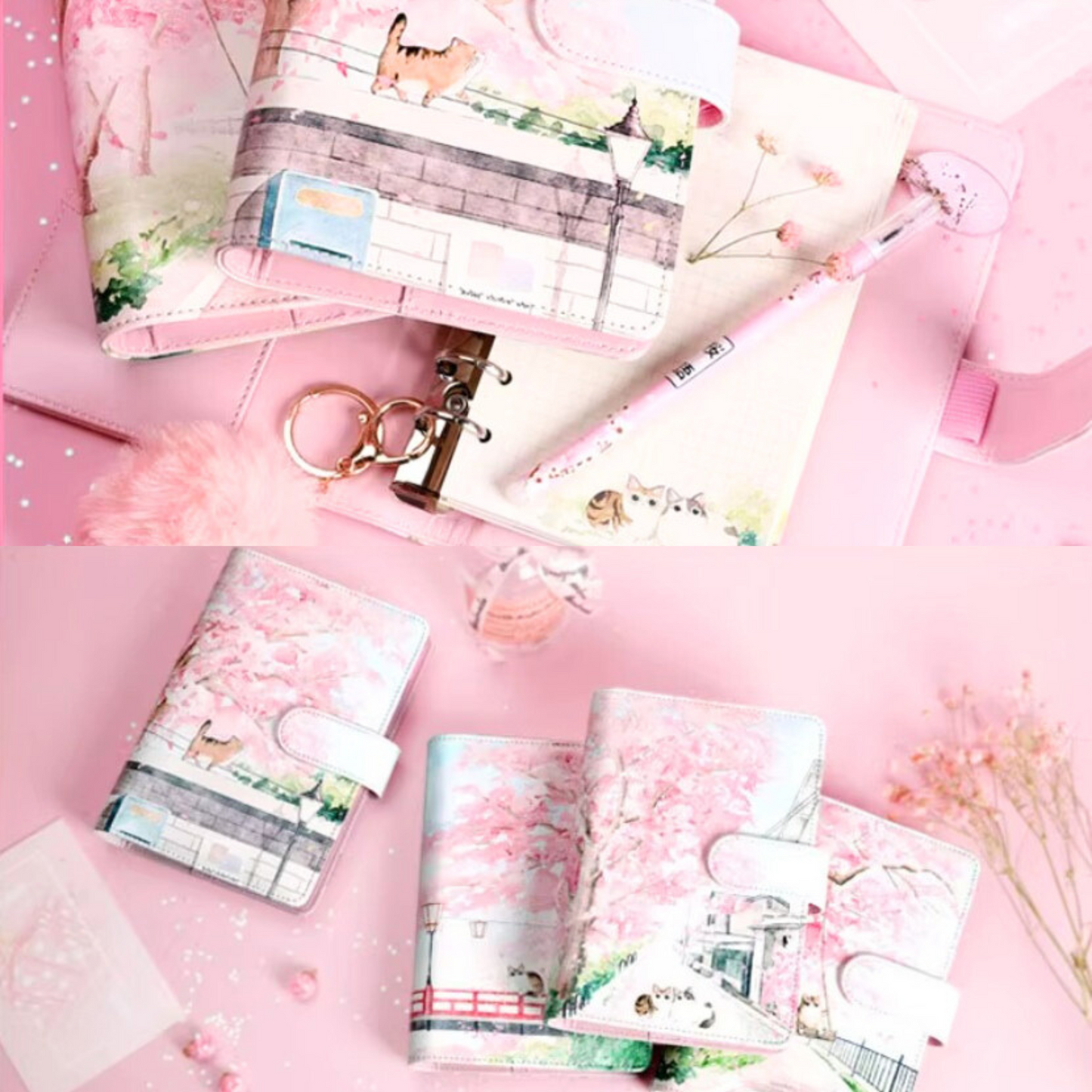 Creative Korean Cherry Blossom Gift Set – A6 Hardcover Notepad Sunny Sky Studio