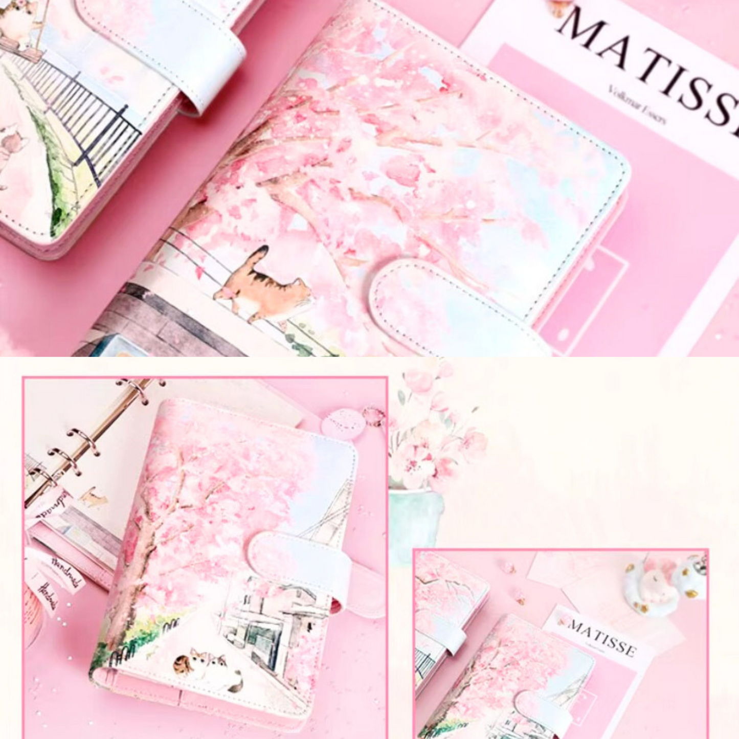 Creative Korean Cherry Blossom Gift Set – A6 Hardcover Notepad Sunny Sky Studio